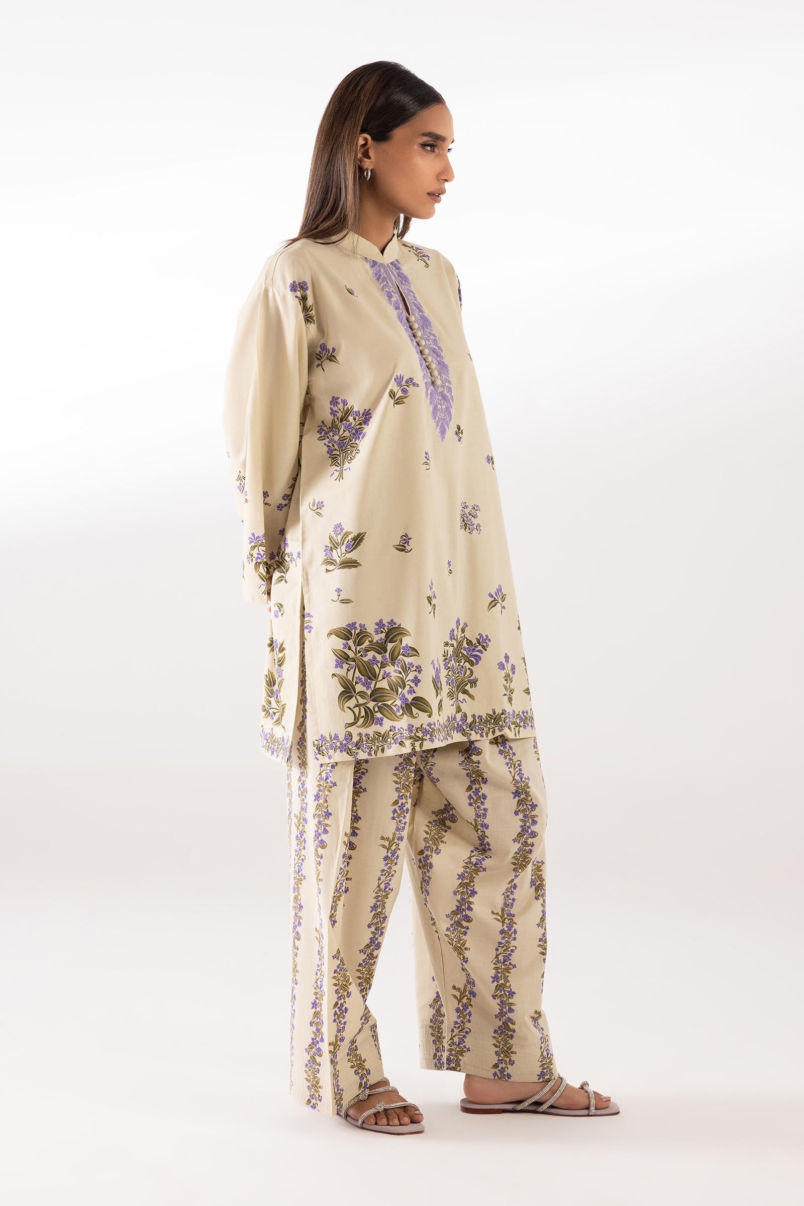Sana Safinaz Stitched Printed Lawn Shirt + Shalwar - SC26MHY307BP2T