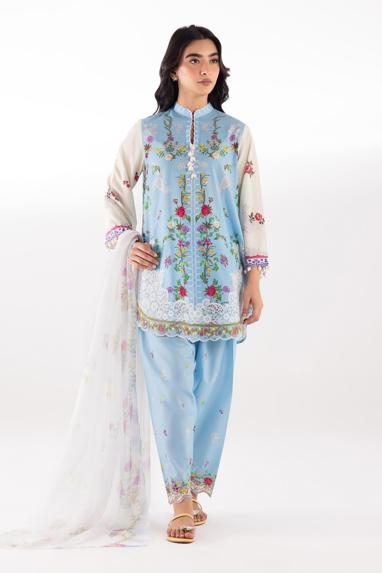 Sana Safinaz Stitched Embroidered Muzlin Lawn Suit - SC26MUZ203BP3