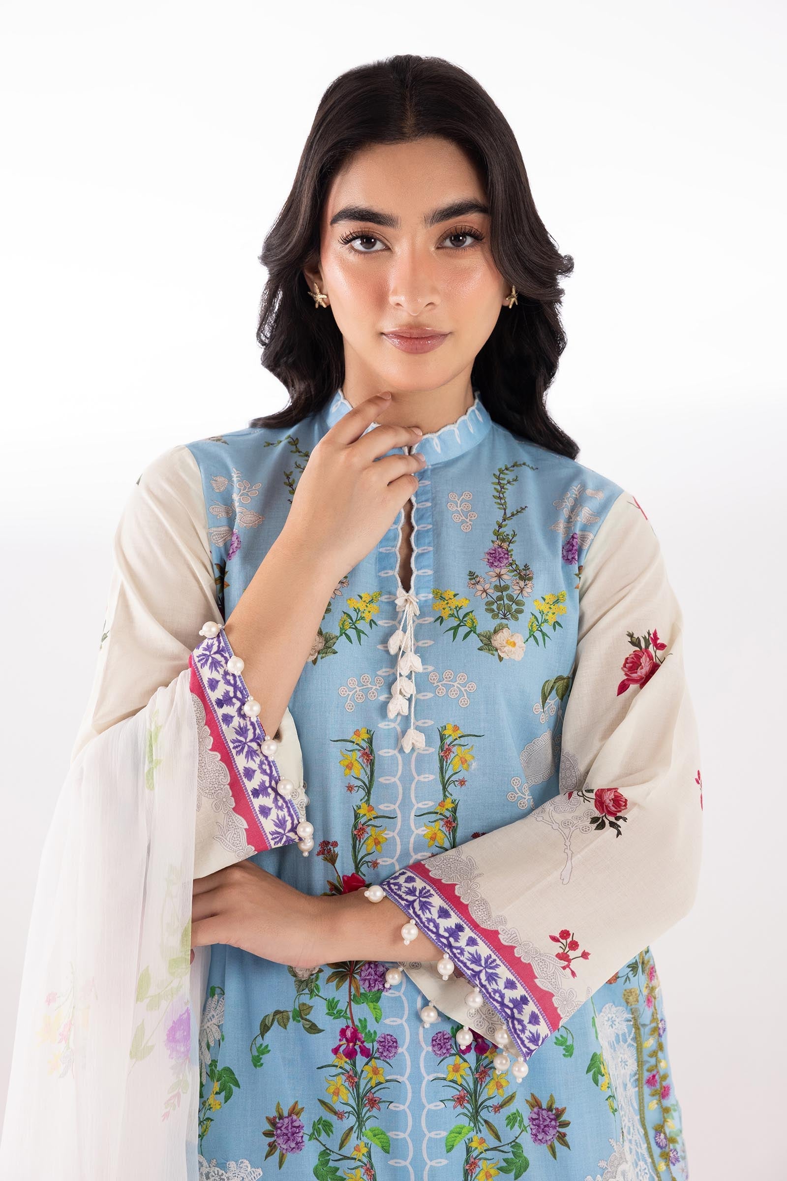 Sana Safinaz Stitched Embroidered Muzlin Lawn Suit - SC26MUZ203BP3