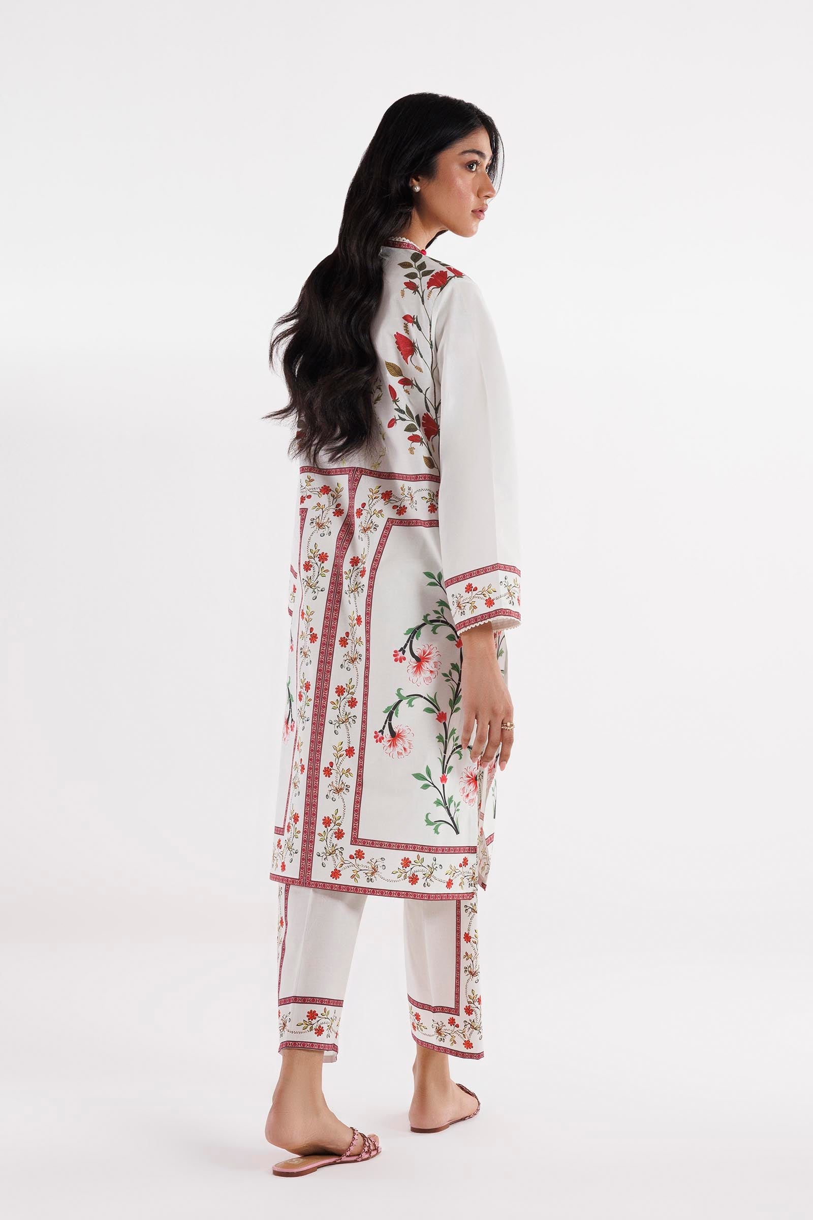 Sana Safinaz Stitched Printed Lawn Shirt + Culotte - SS26BSP024P2T
