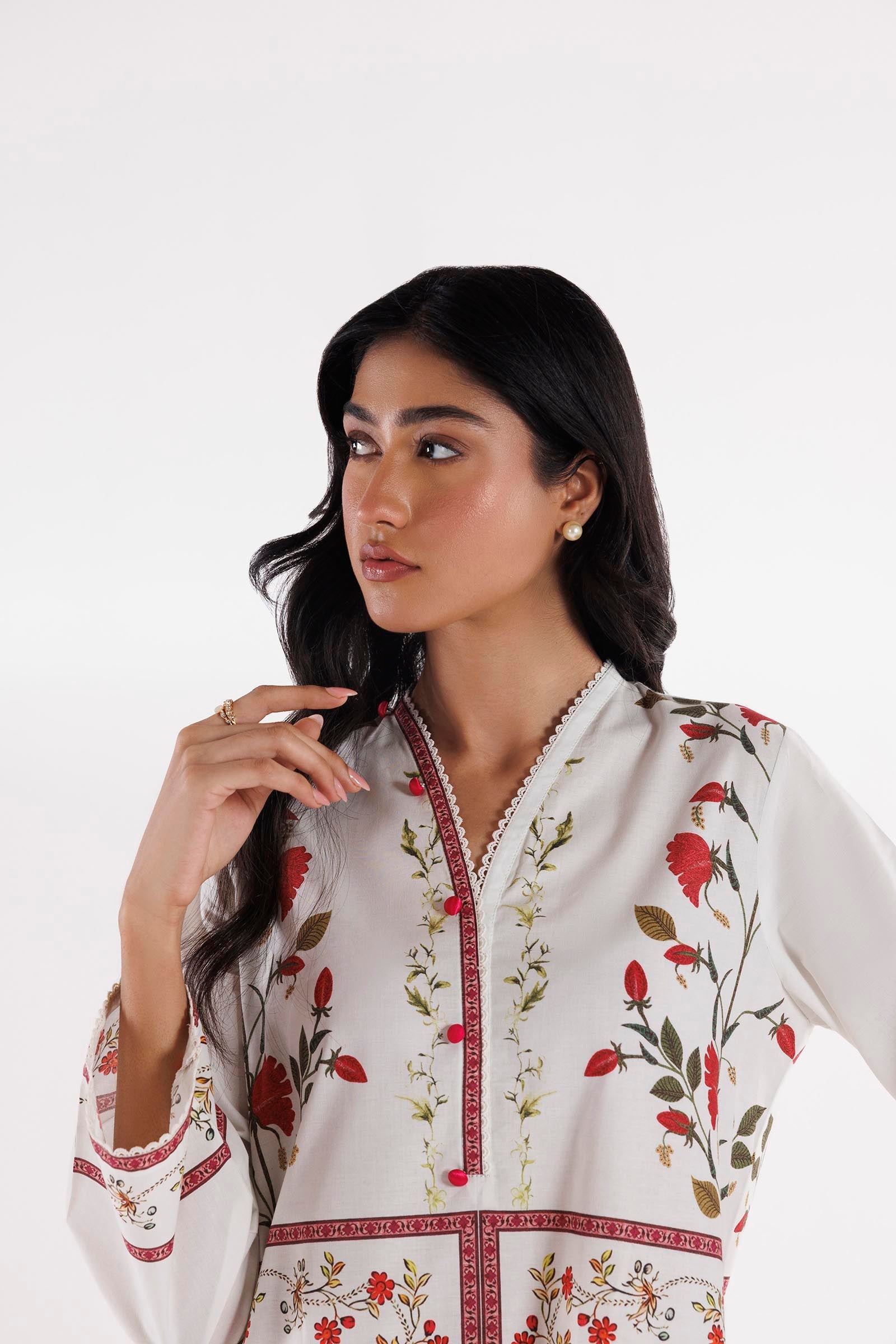 Sana Safinaz Stitched Printed Lawn Shirt + Culotte - SS26BSP024P2T