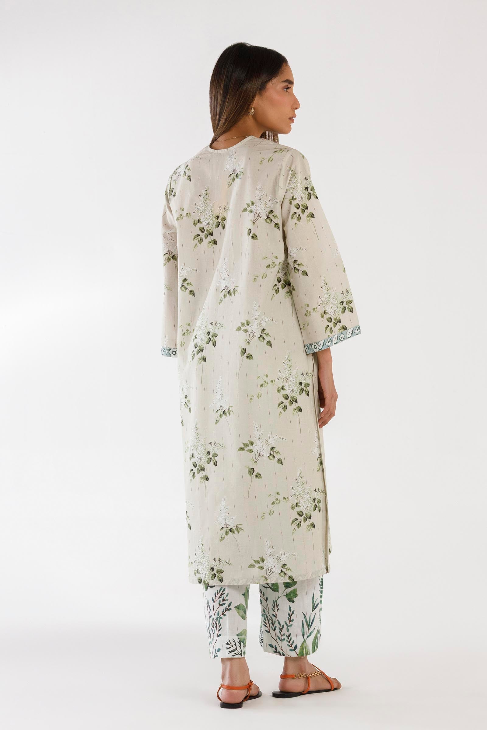 Sana Safinaz Stitched Printed Textured Shirt + Culotte - SS26BSP025P2T