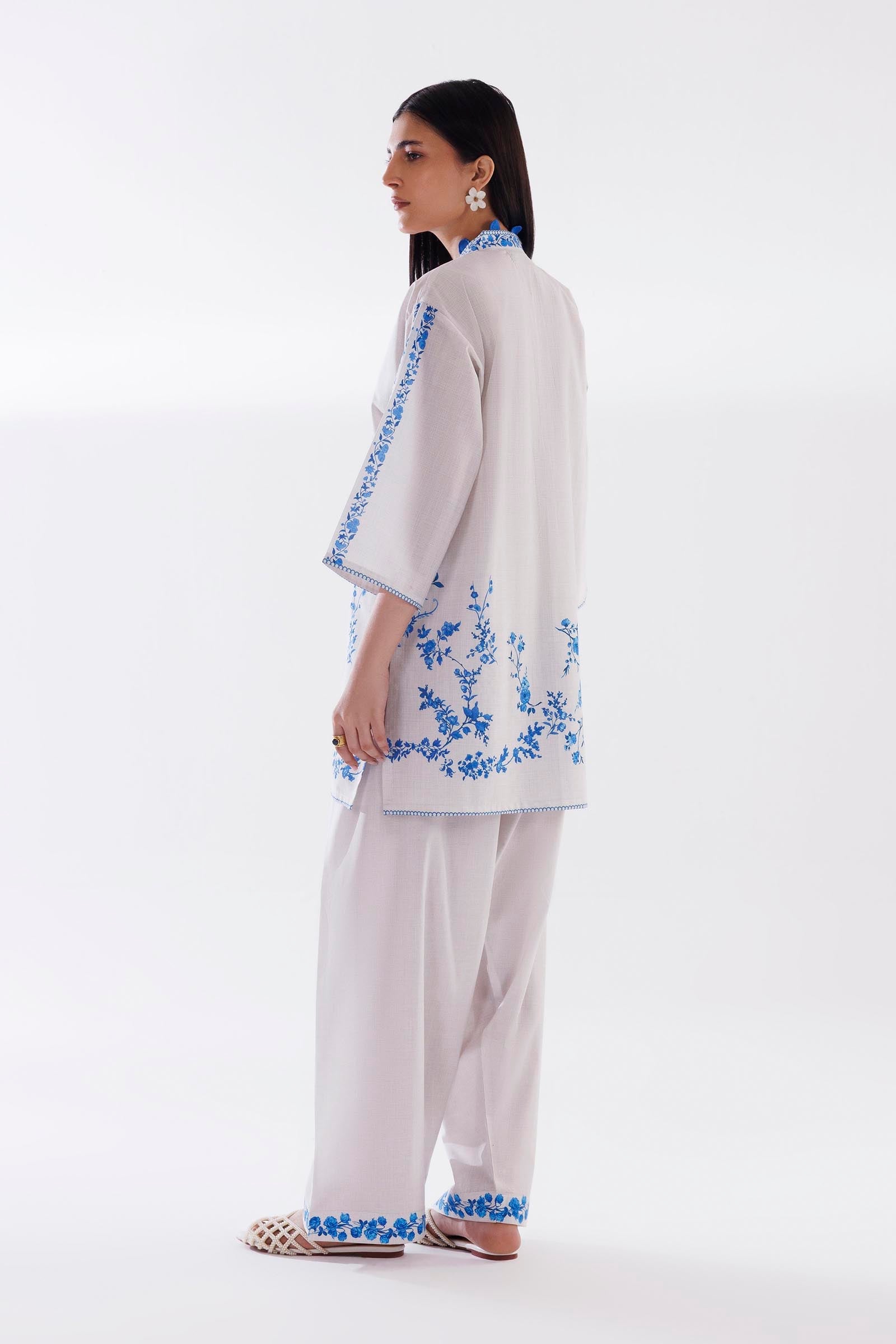 Sana Safinaz Stitched Printed Slub Shirt + Shalwar - SS26BSP035P2T