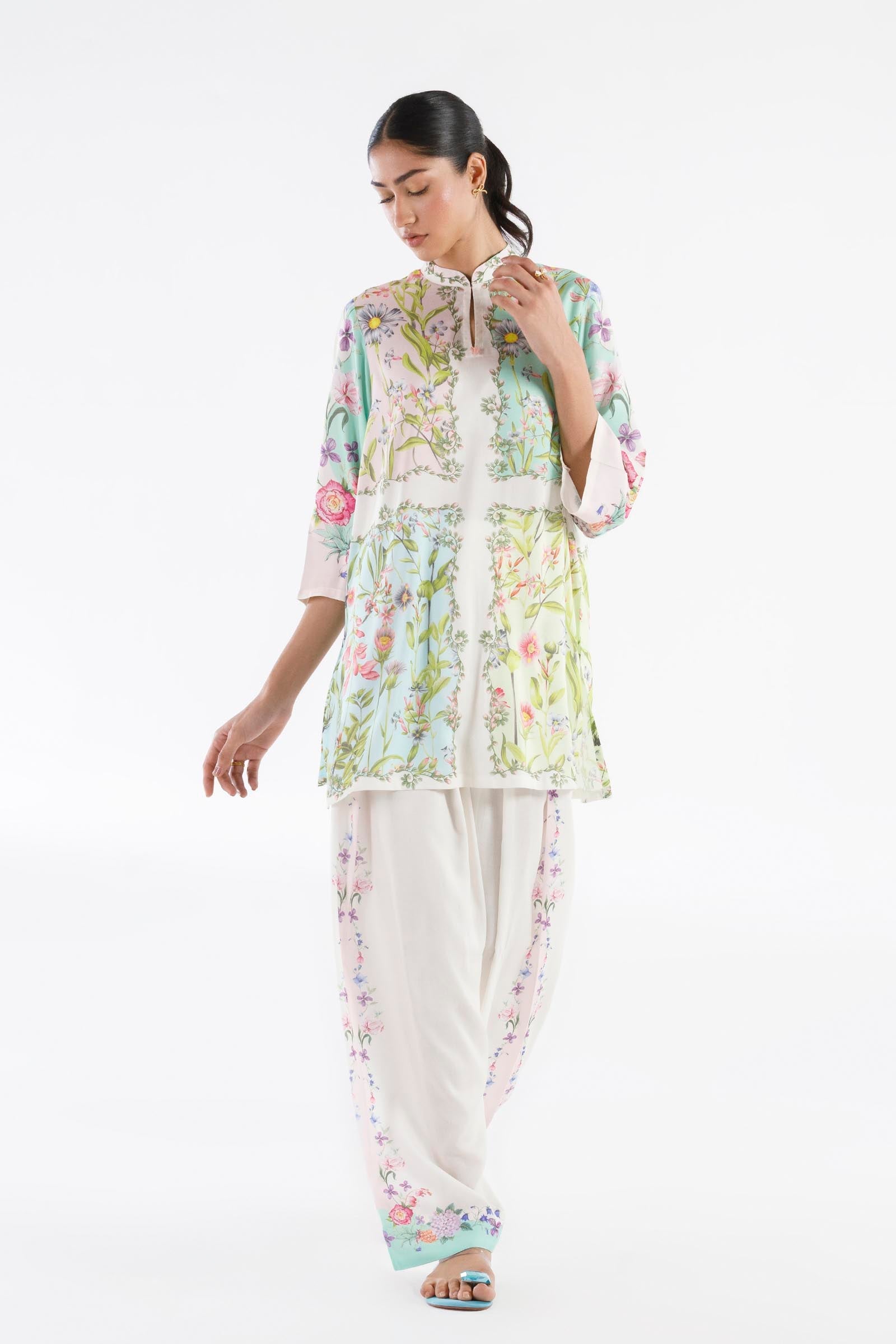 Sana Safinaz Stitched Printed Linen Shirt + Shalwar - SS26BSP114P2T