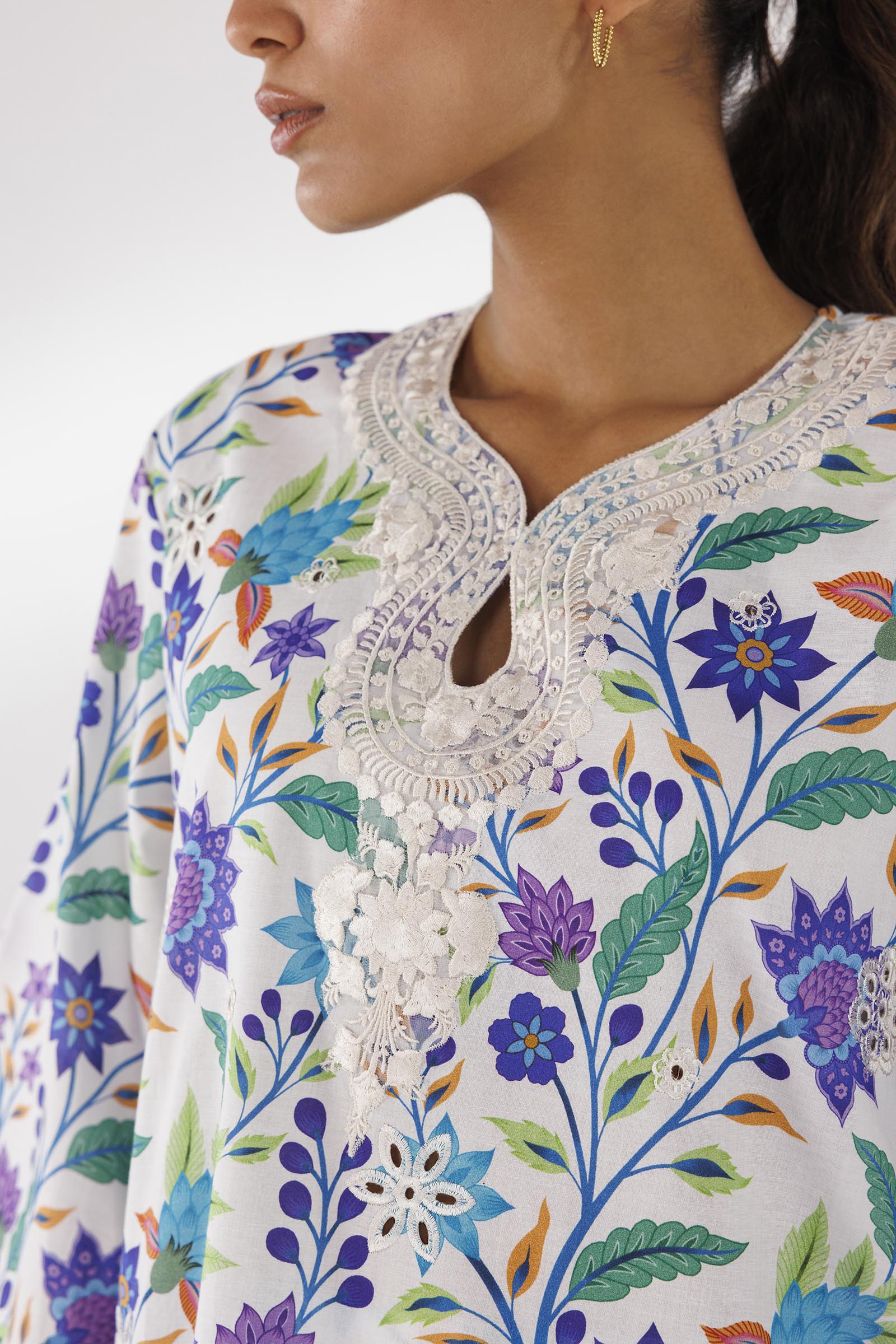 Sana Safinaz Stitched Printed Lawn Shirt + Culotte - SS26ESE318P2T
