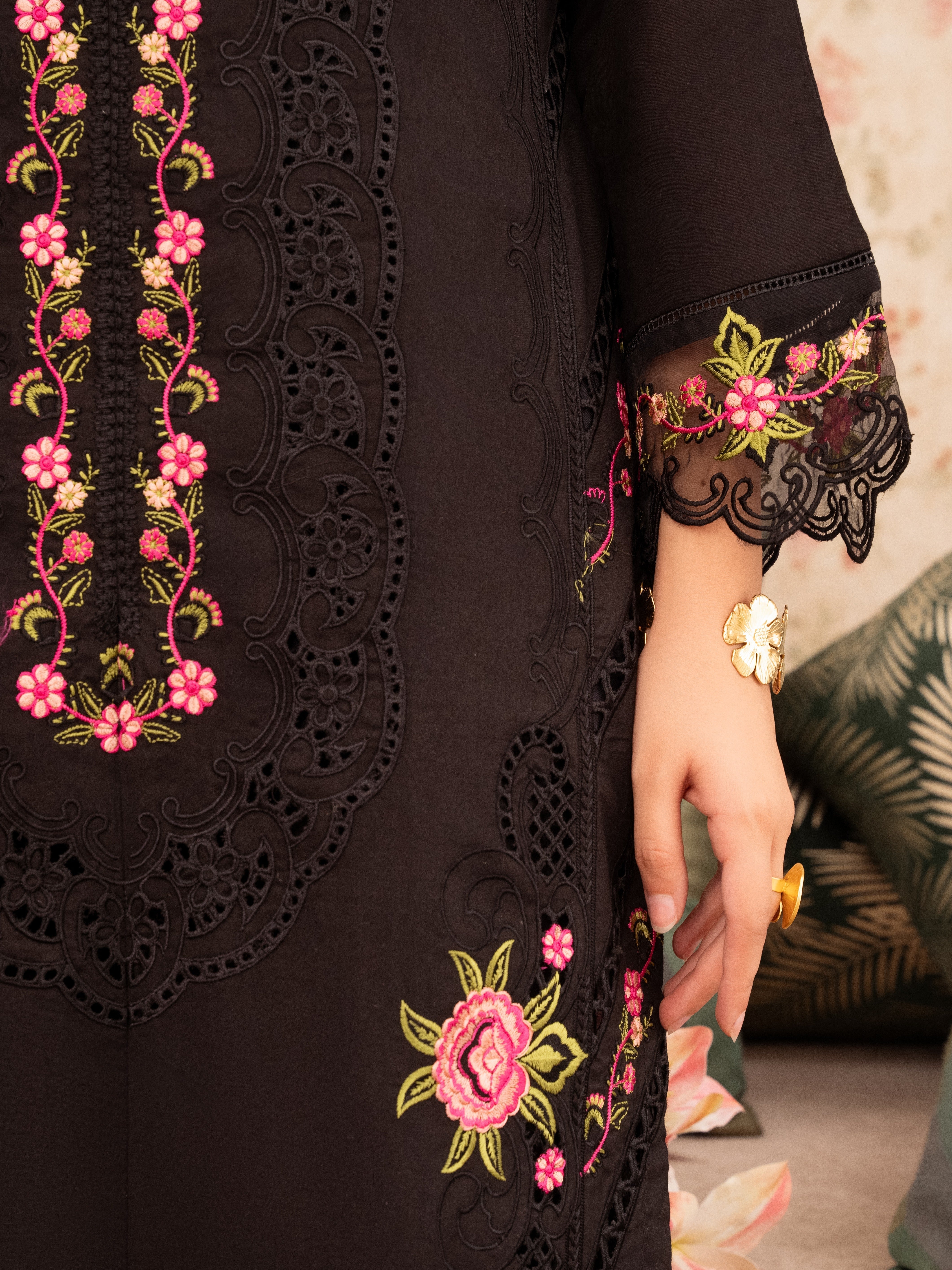 Lawn Kurta Set in Black