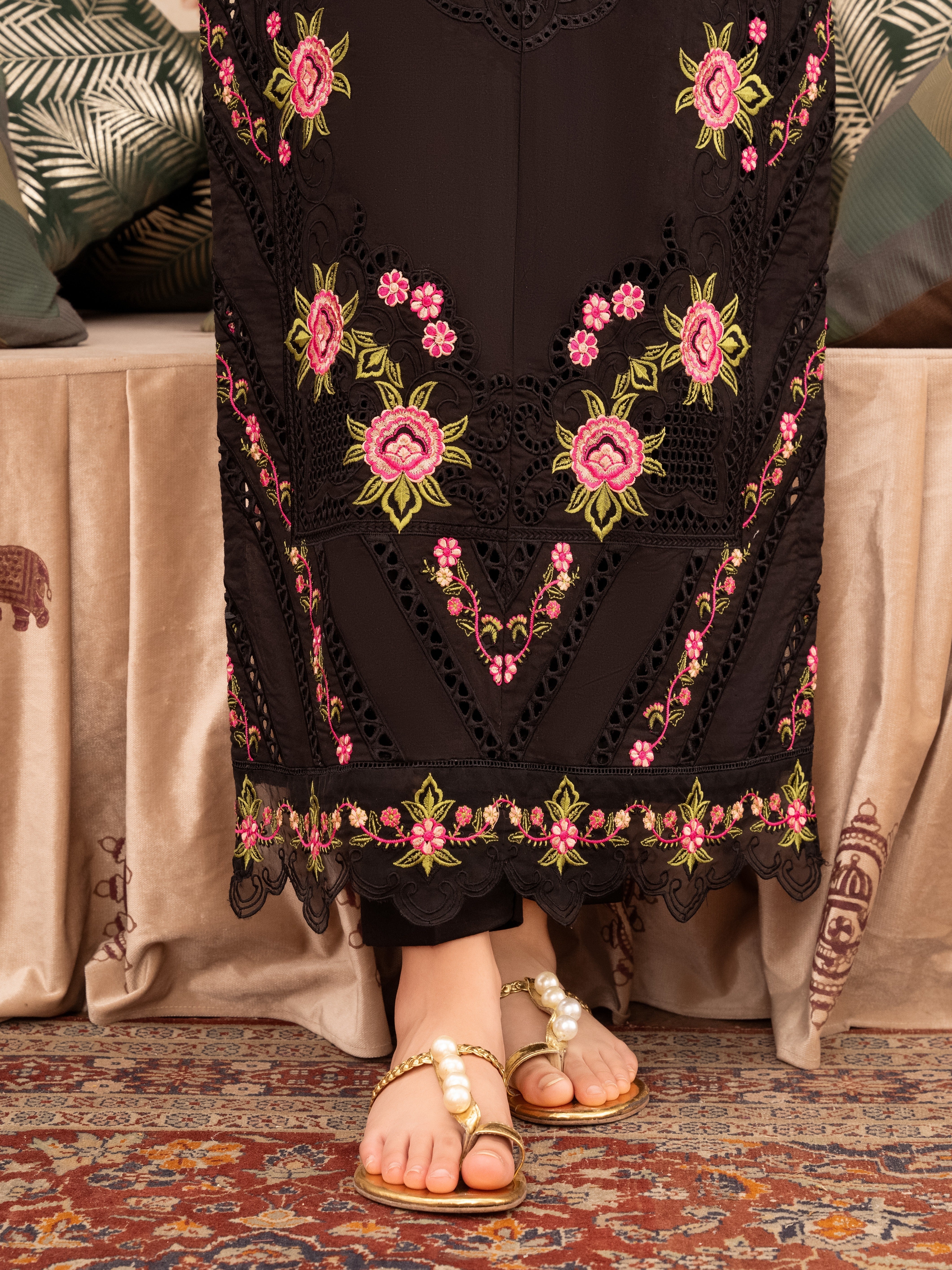 Lawn Kurta Set in Black
