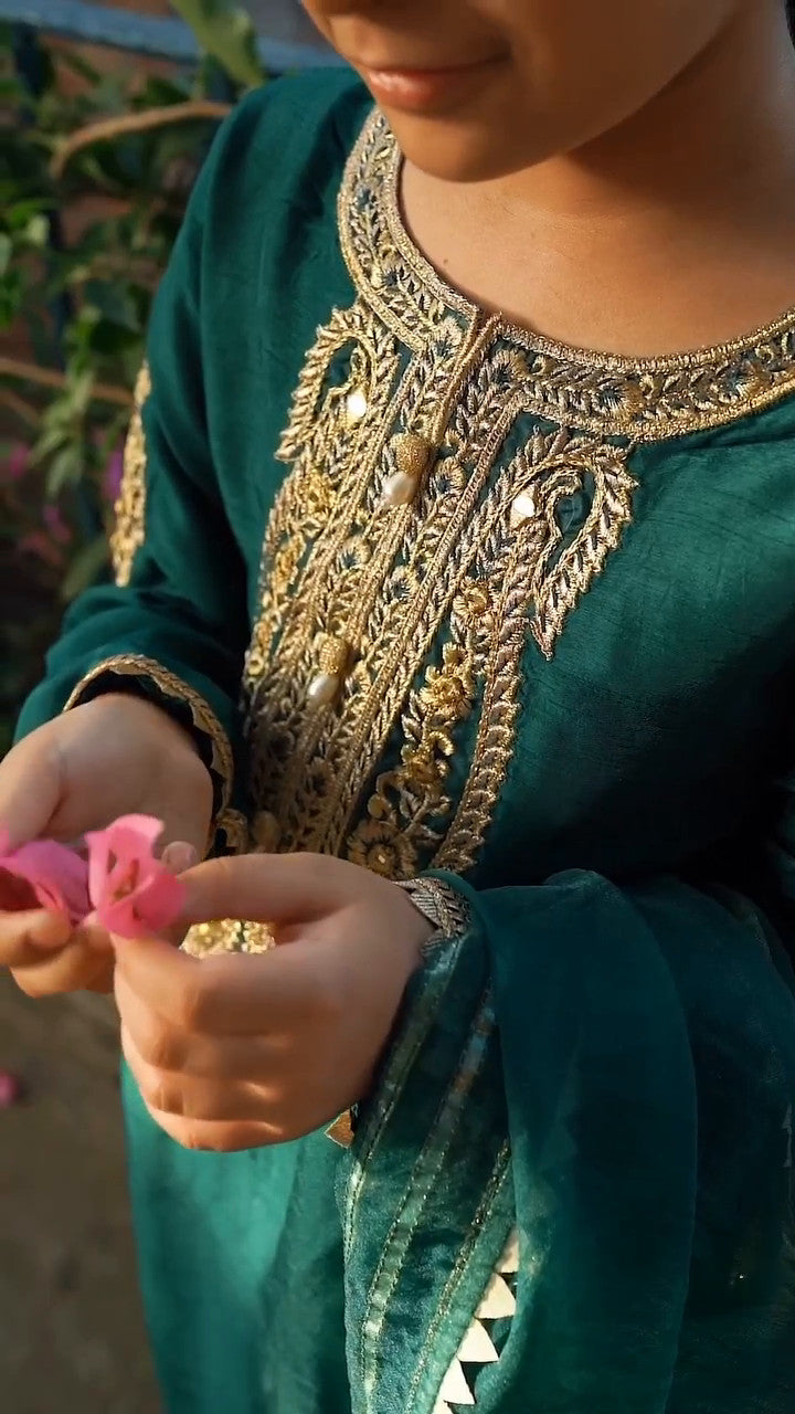 Rang-e-Haya Zareen Deep Green Kids