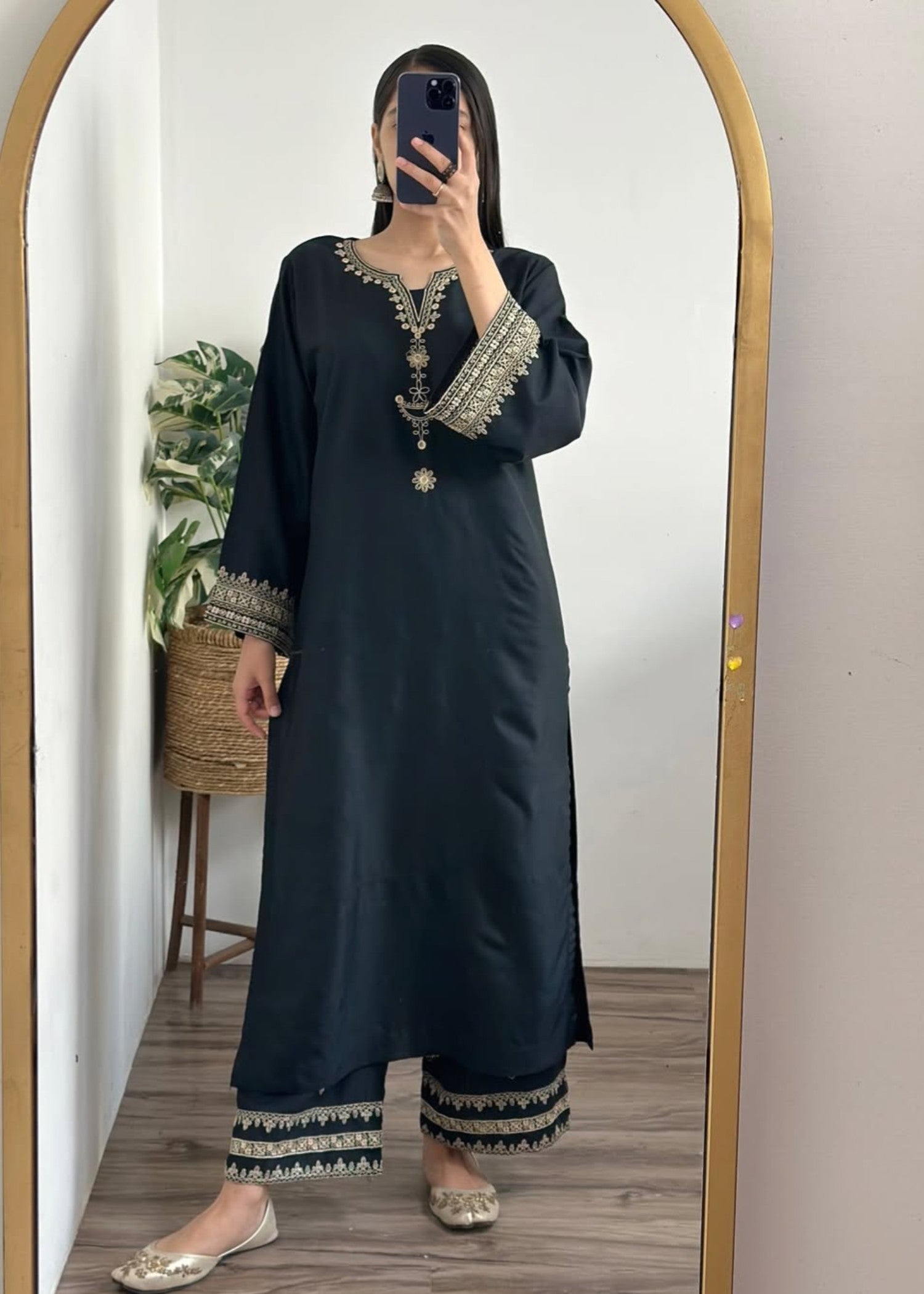 Tehzeeb Libas BLACK IRIS STITCHED 2PC