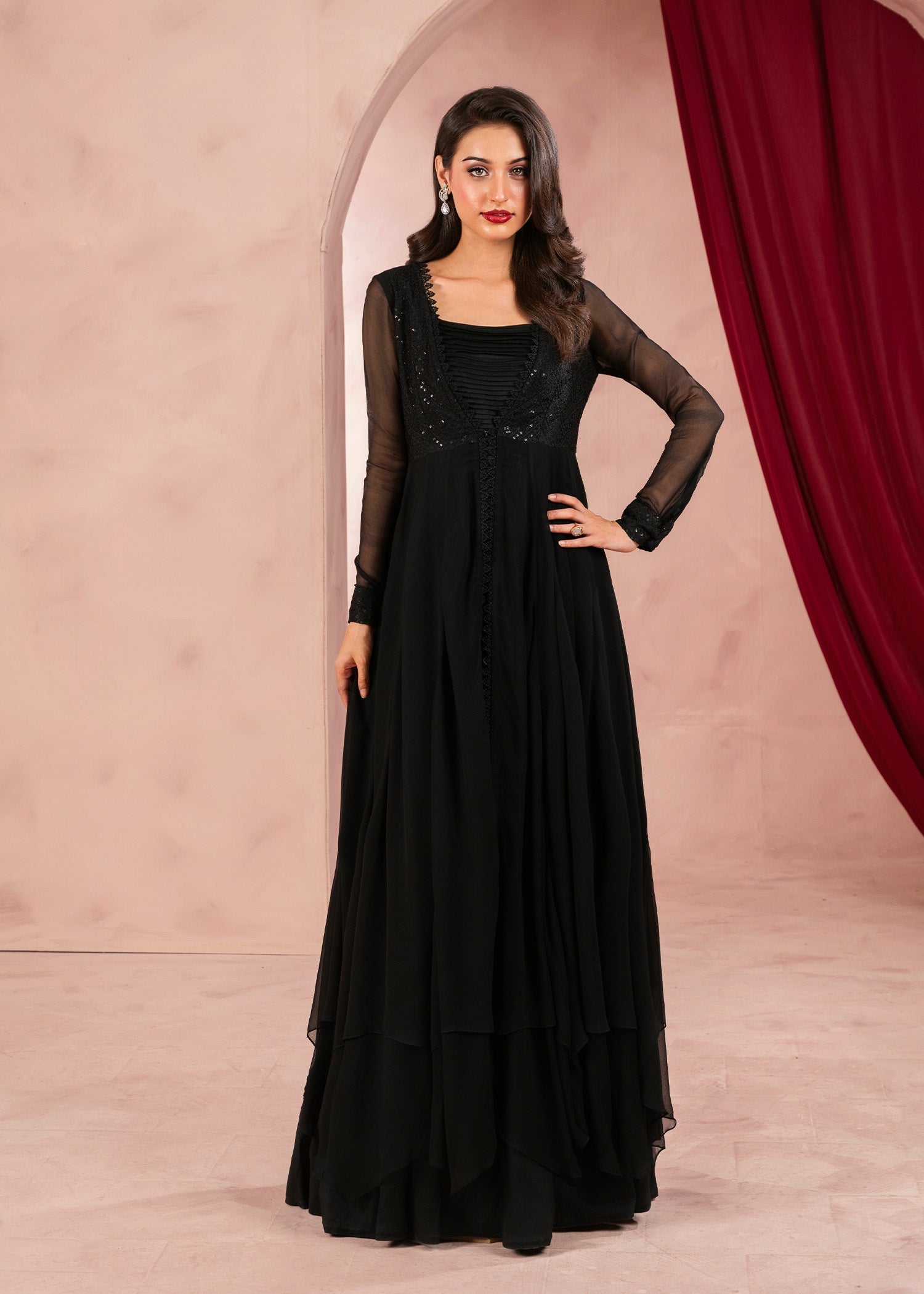 Rang-e-Haya Moon Veil (Black)