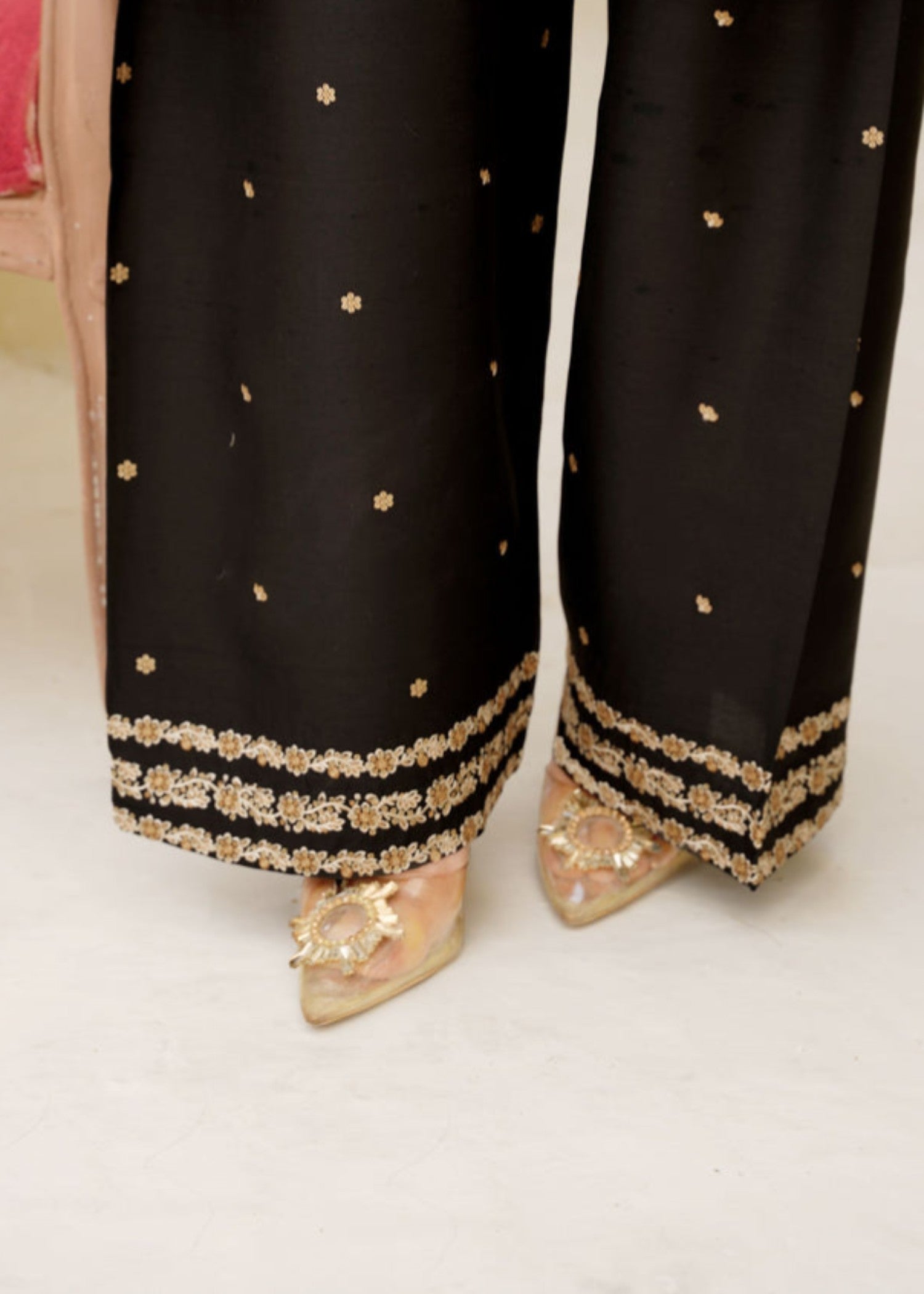 Tehzeeb Libas BLACK PEACOCK EMBROIDERED 3PC