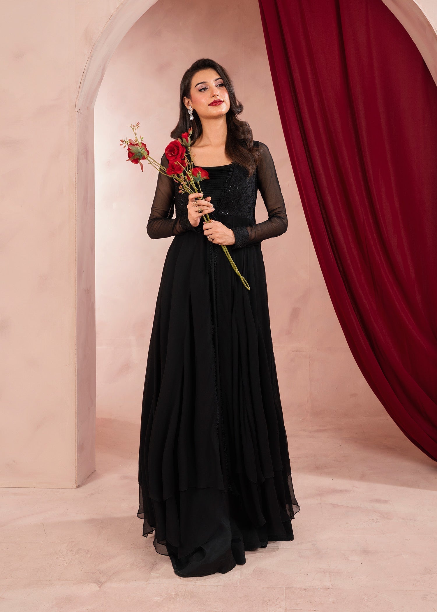 Rang-e-Haya Moon Veil (Black)