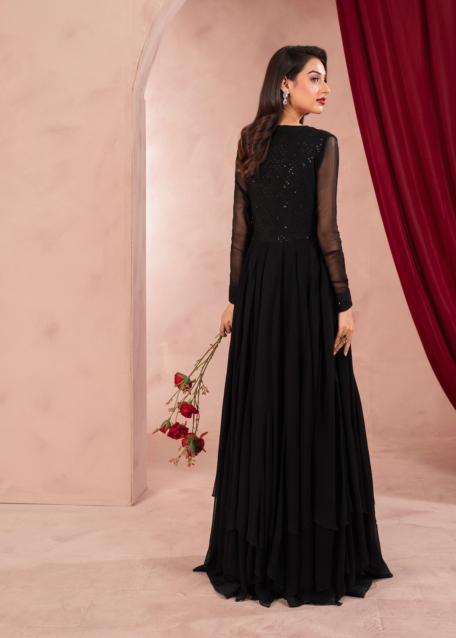 Rang-e-Haya Moon Veil (Black)