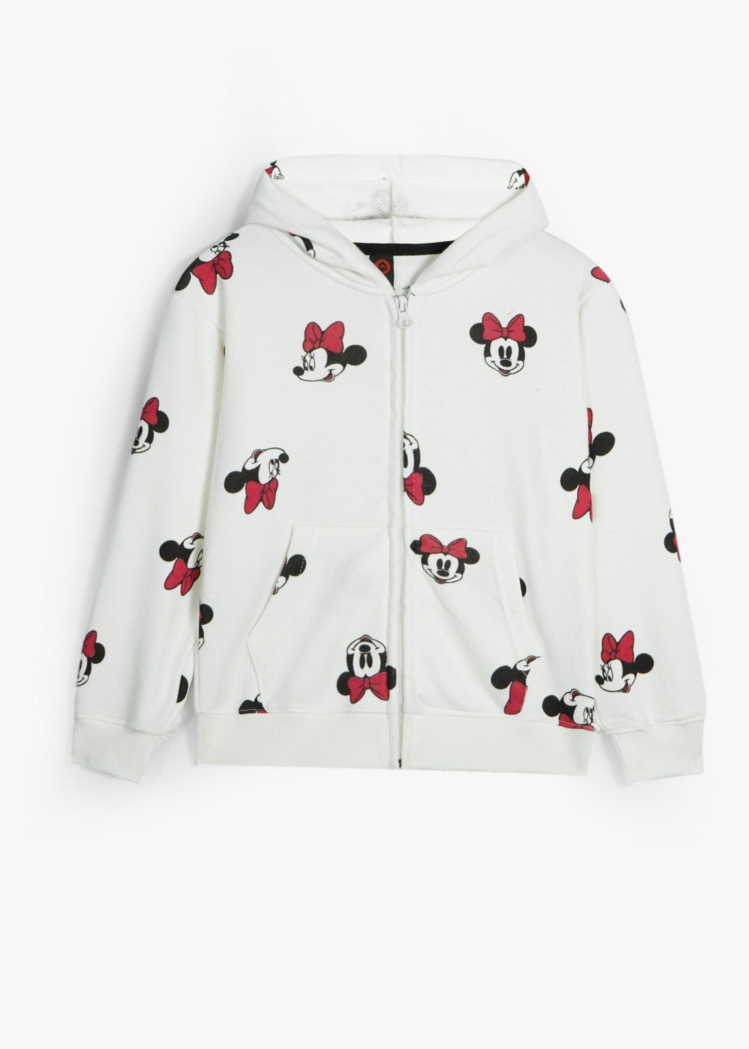 MINNIE-MOUSE-PRINT-100 - Cotton Terry Hoodie Kids Zip Up Hoodie