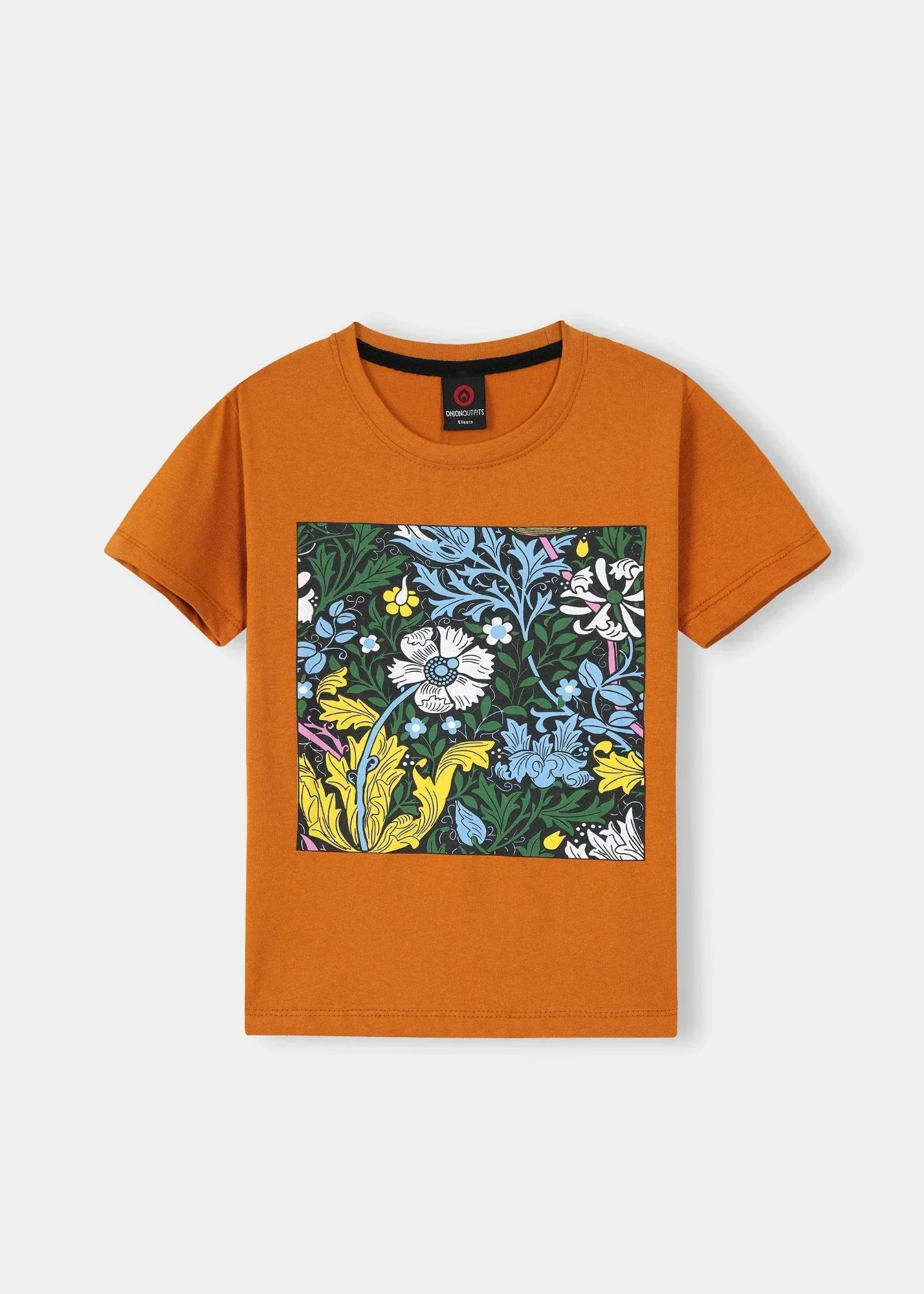 FLOWERS-PRINT-T-SHIRT