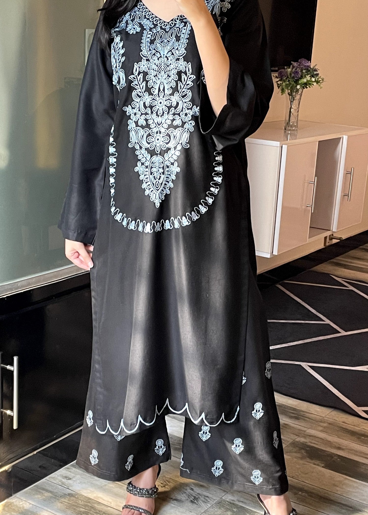 Tehzeeb Libas ALMOND EMBROIDERED 3PC
