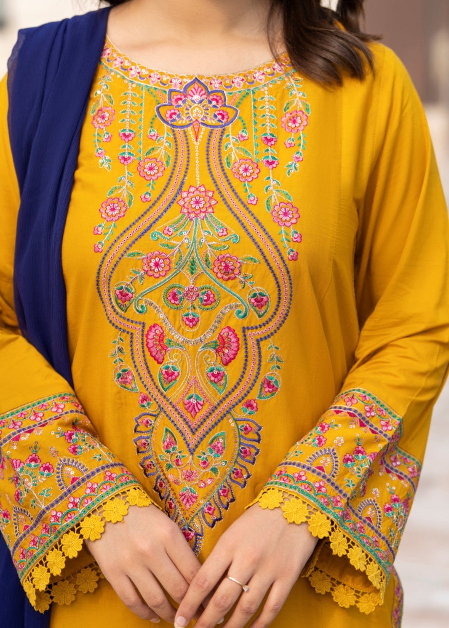 Tehzeeb Libas RANGREZA EMBROIDERED 3PC