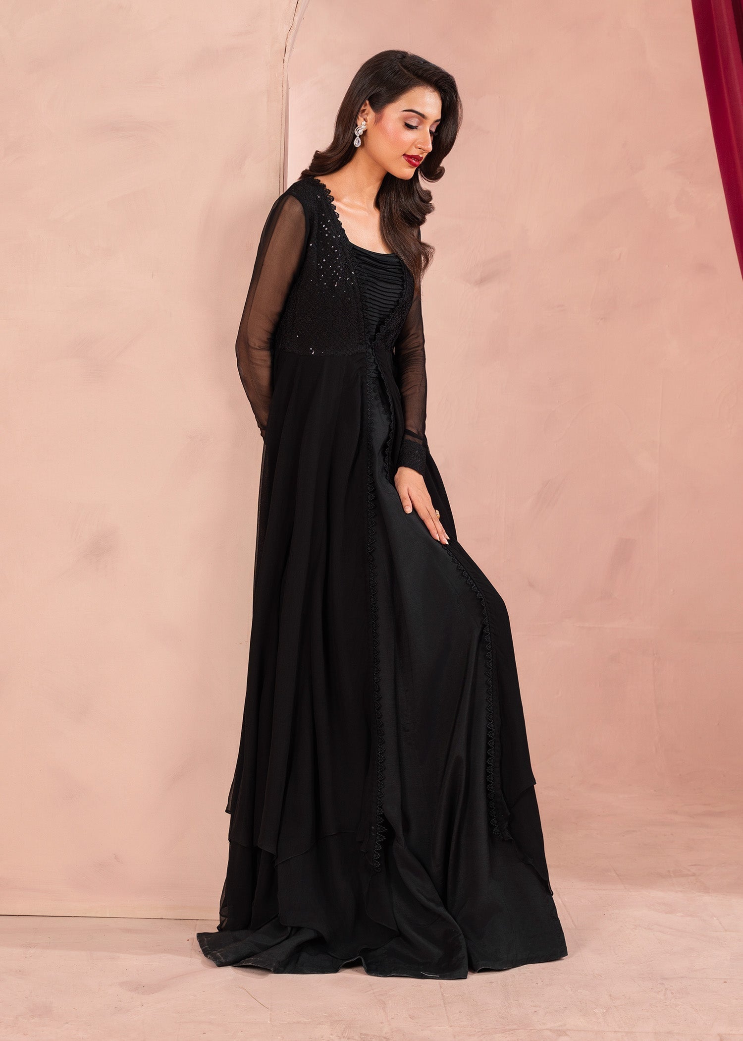 Rang-e-Haya Moon Veil (Black)