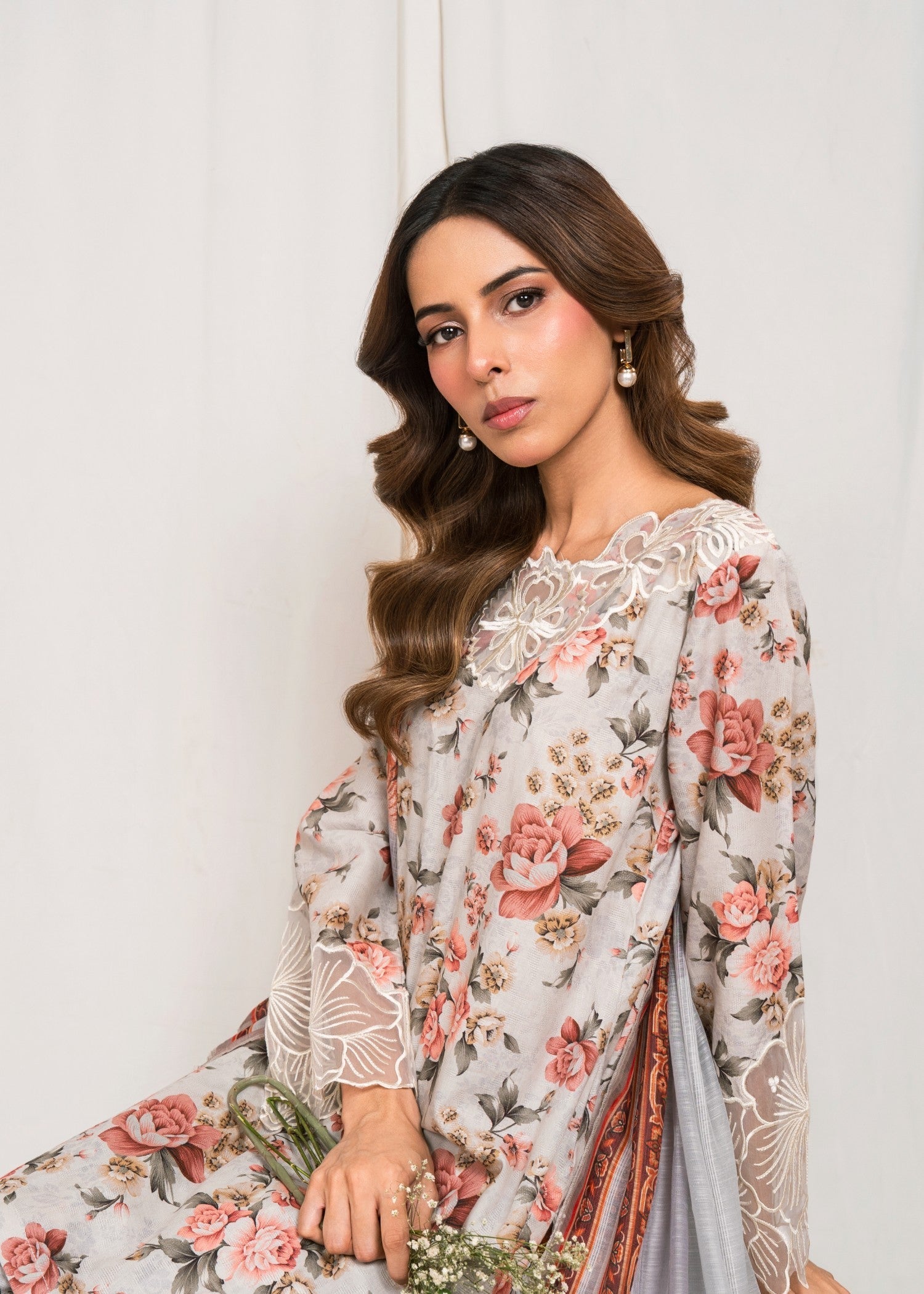 Cotton Kurta Set in Grey