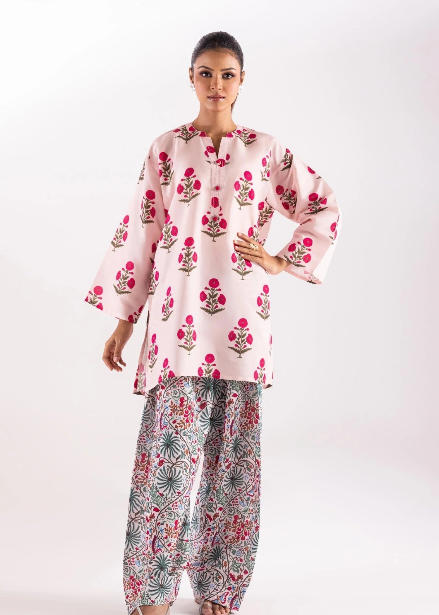 Sana Safinaz Stitched Basic Shirt + Bottom- SS25BSP559P2T