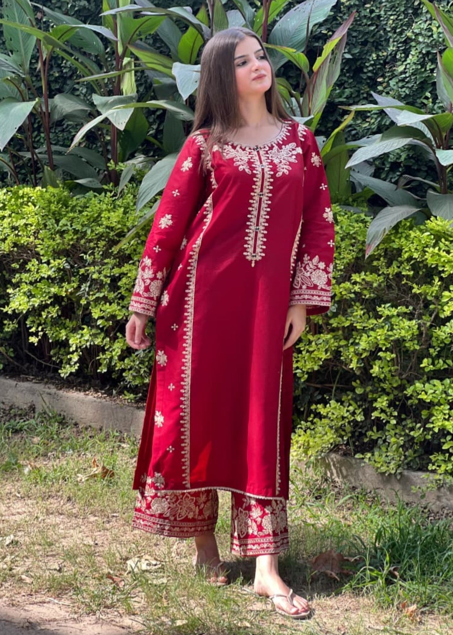 Tehzeeb Libas BERRY EMBROIDERED 2PC