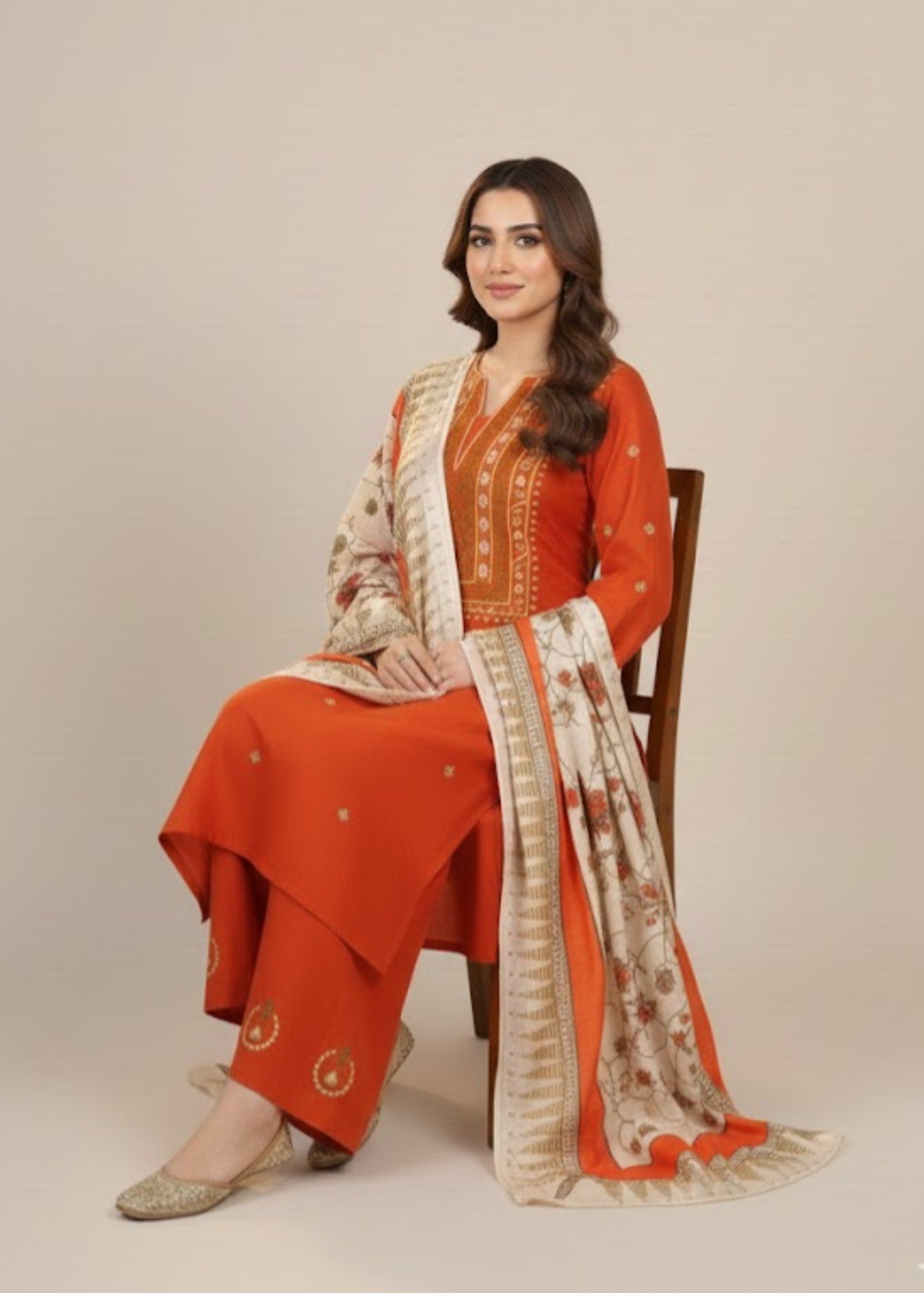Tehzeeb Libas AYAT 3PC SUIT WITH SHAWL