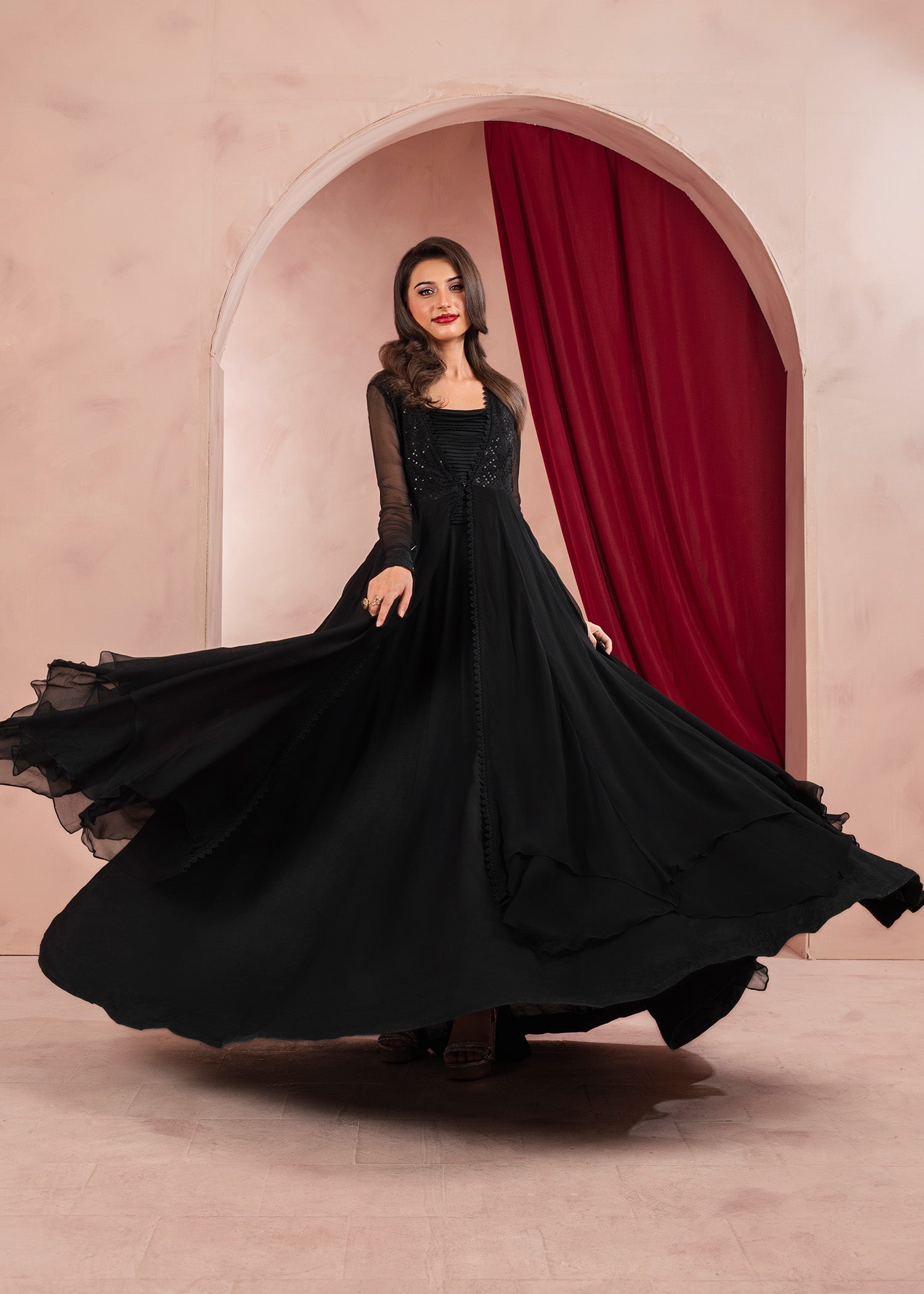 Rang-e-Haya Moon Veil (Black)