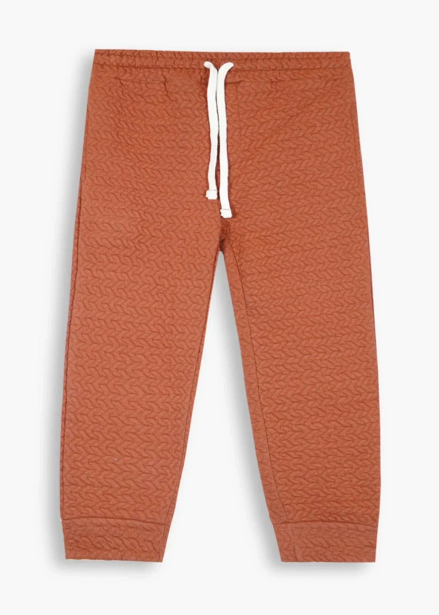 KIDS-QUILTED-BROWN-TRACKSUIT-2 Piece Hoodie Trouser Set Winter Cotton Outfit