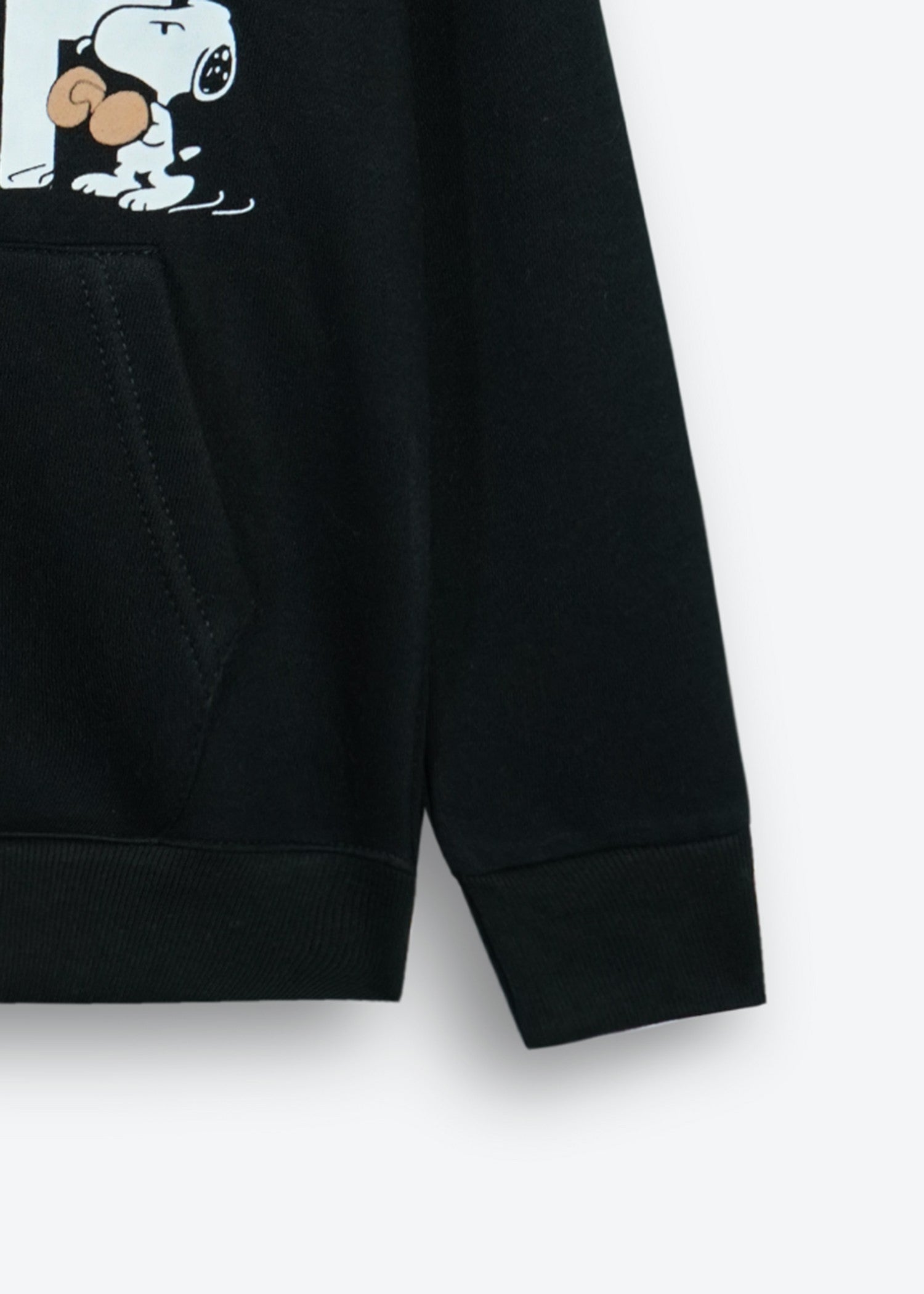 SNOOPY-KIDS-ZIP-UP-HOODIE-BLACK-100 - Cotton Fleece
