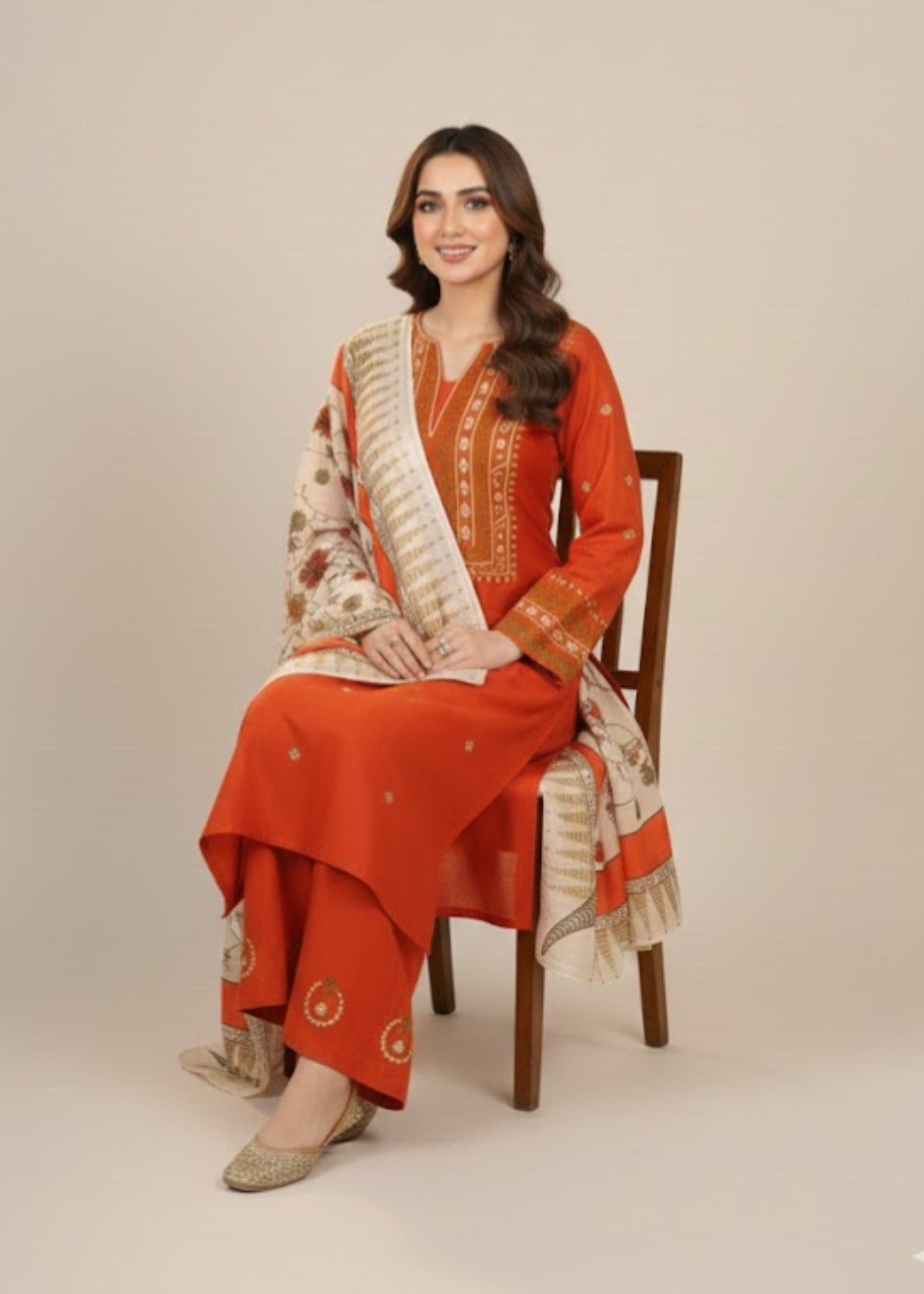 Tehzeeb Libas AYAT 3PC SUIT WITH SHAWL