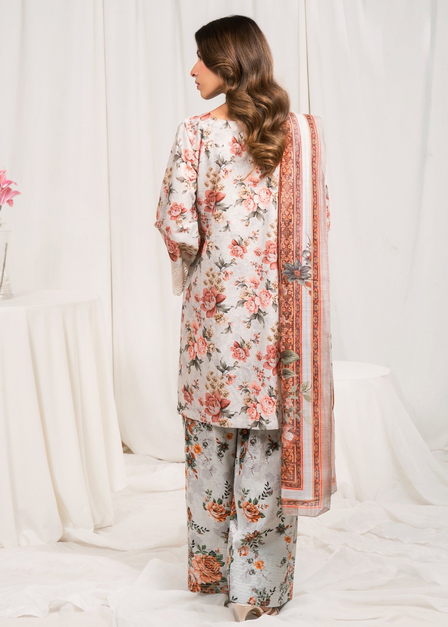 Cotton Kurta Set in Grey