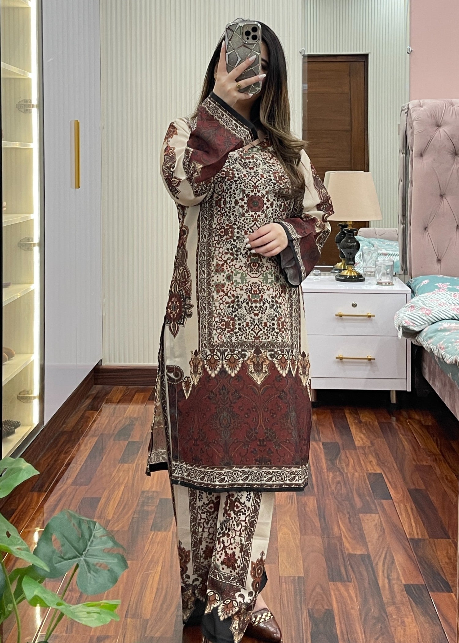 Tehzeeb Libas REGAL RUST CHARM DIGITAL 2PC