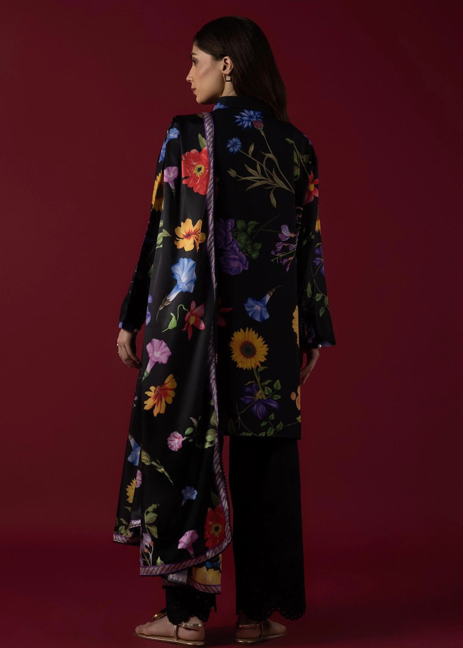 Sana Safinaz Stitched Floral Printed Shirt- SS25BSP526
