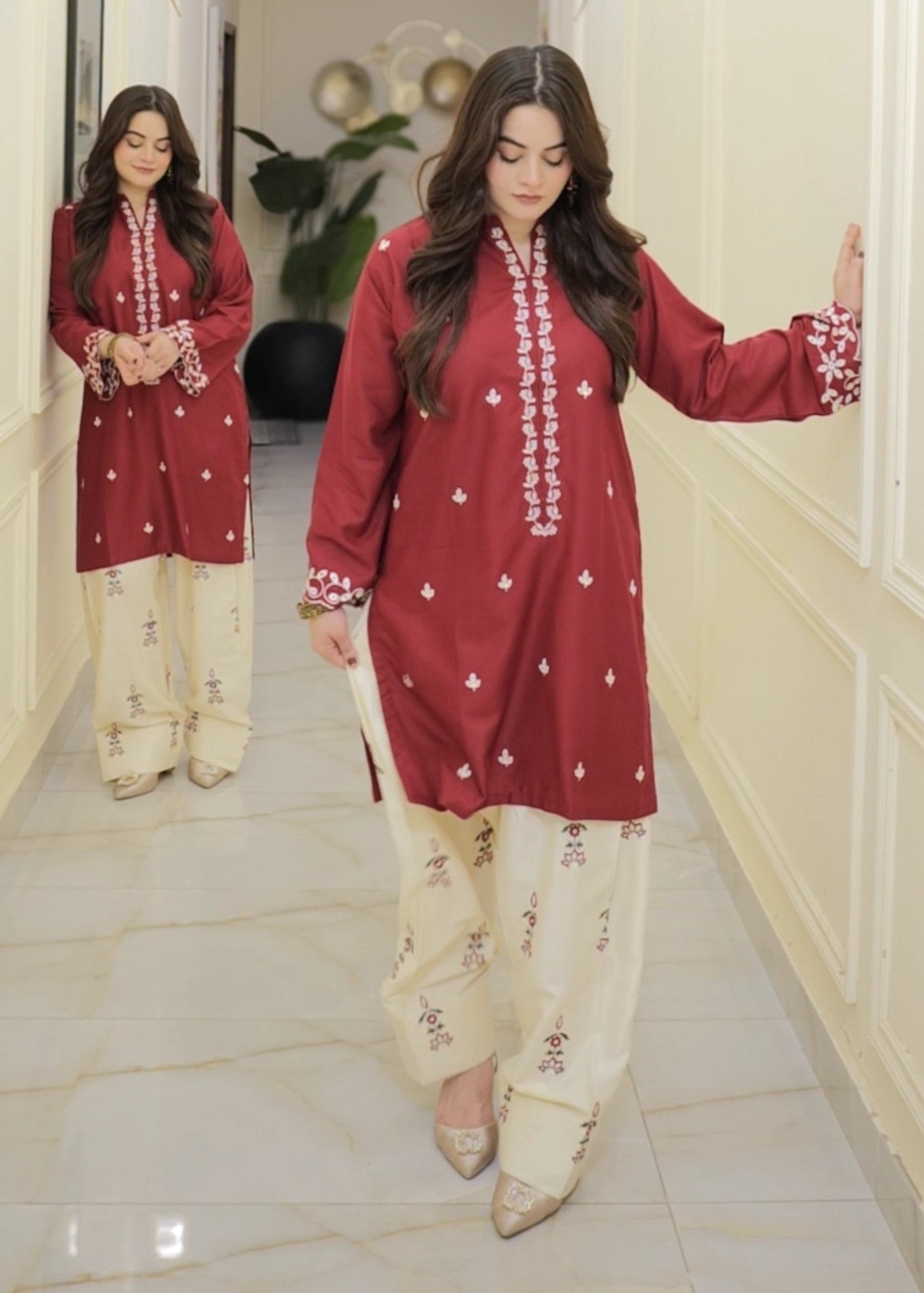 Tehzeeb Libas MULBERRY EMBROIDERED 2PC