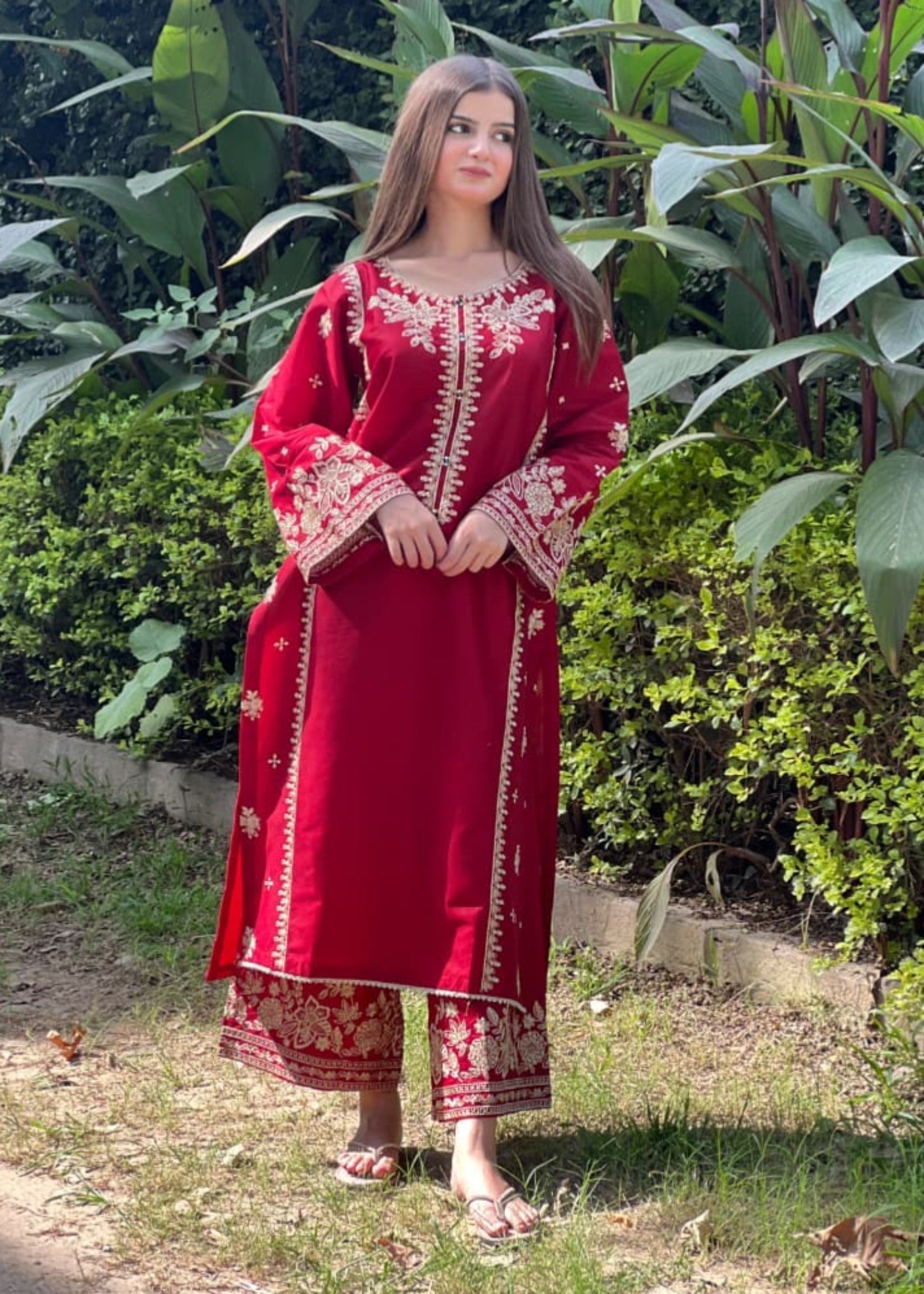 Tehzeeb Libas BERRY EMBROIDERED 2PC
