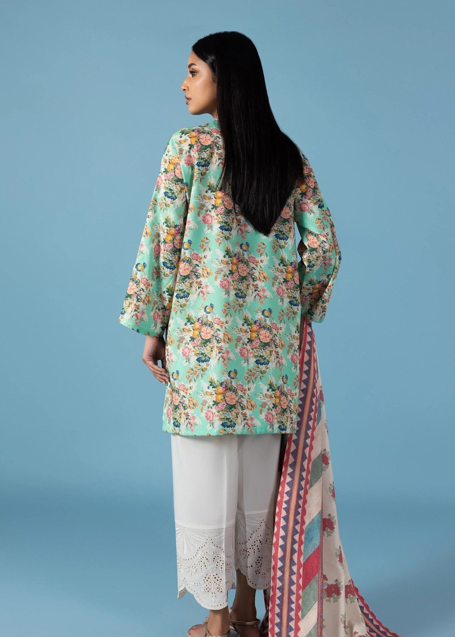 Sana Safinaz Stitched Linen Shirt + Dupatta - FW25BSP162P2D