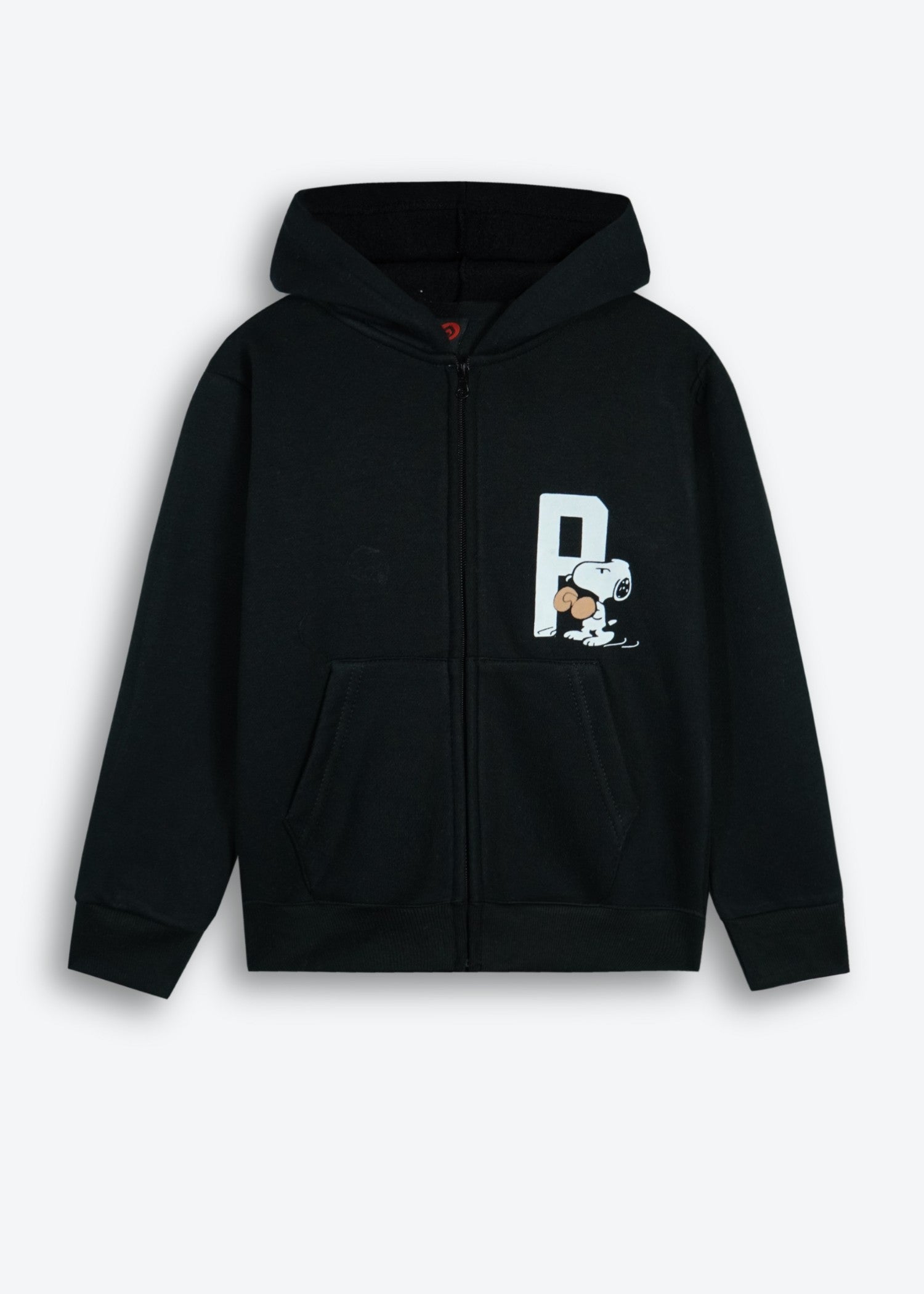 SNOOPY-KIDS-ZIP-UP-HOODIE-BLACK-100 - Cotton Fleece