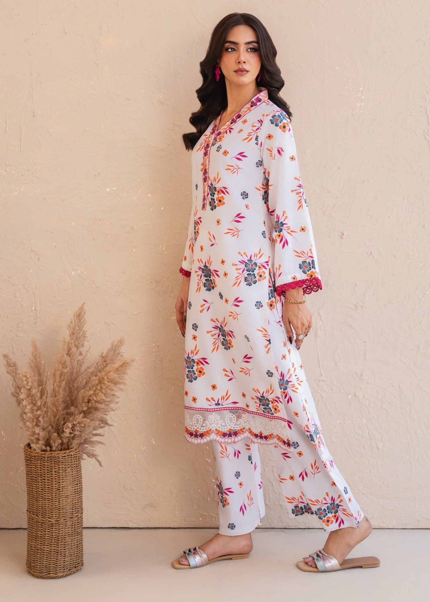 Tehzeeb Libas WHITE ELEGANCE EMBROIDERED 2PC