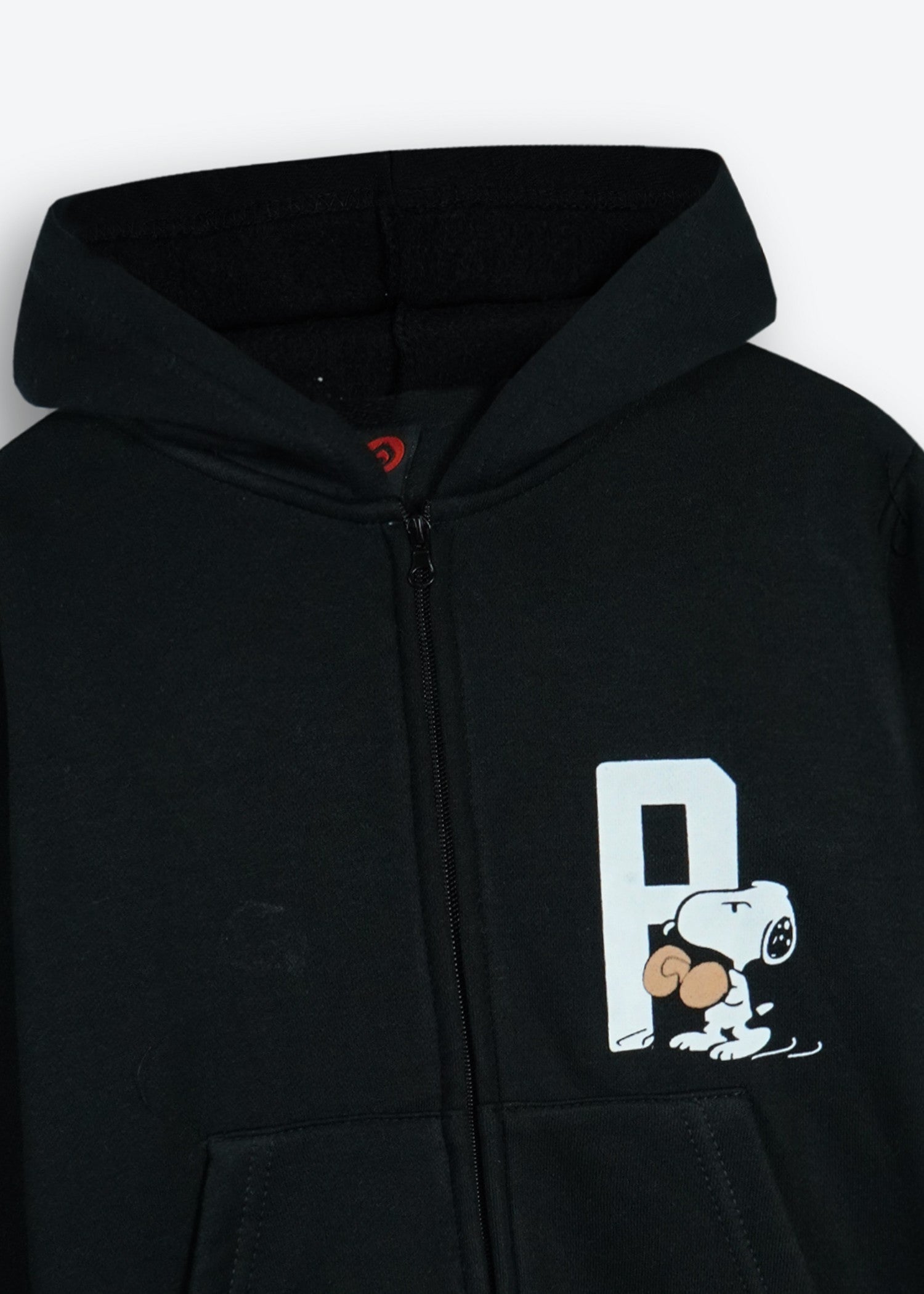 SNOOPY-KIDS-ZIP-UP-HOODIE-BLACK-100 - Cotton Fleece