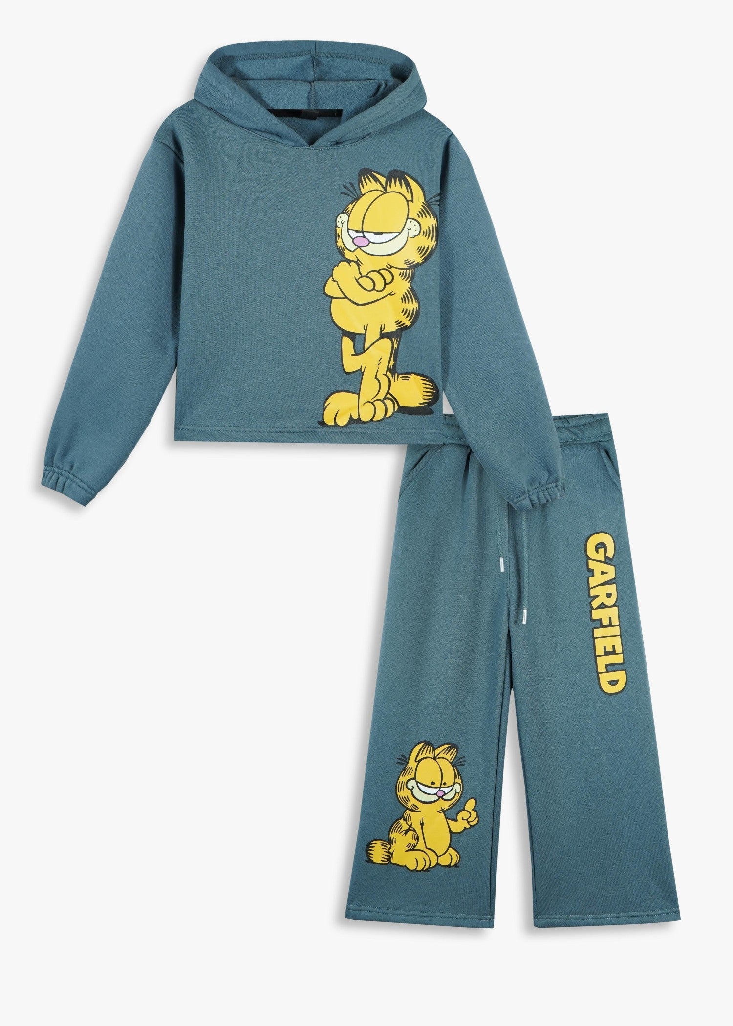 GARFIELD-FLEECE-TRACKSUIT-SHORT-BODY-HOODIE-WIDE-LEG-TROUSER