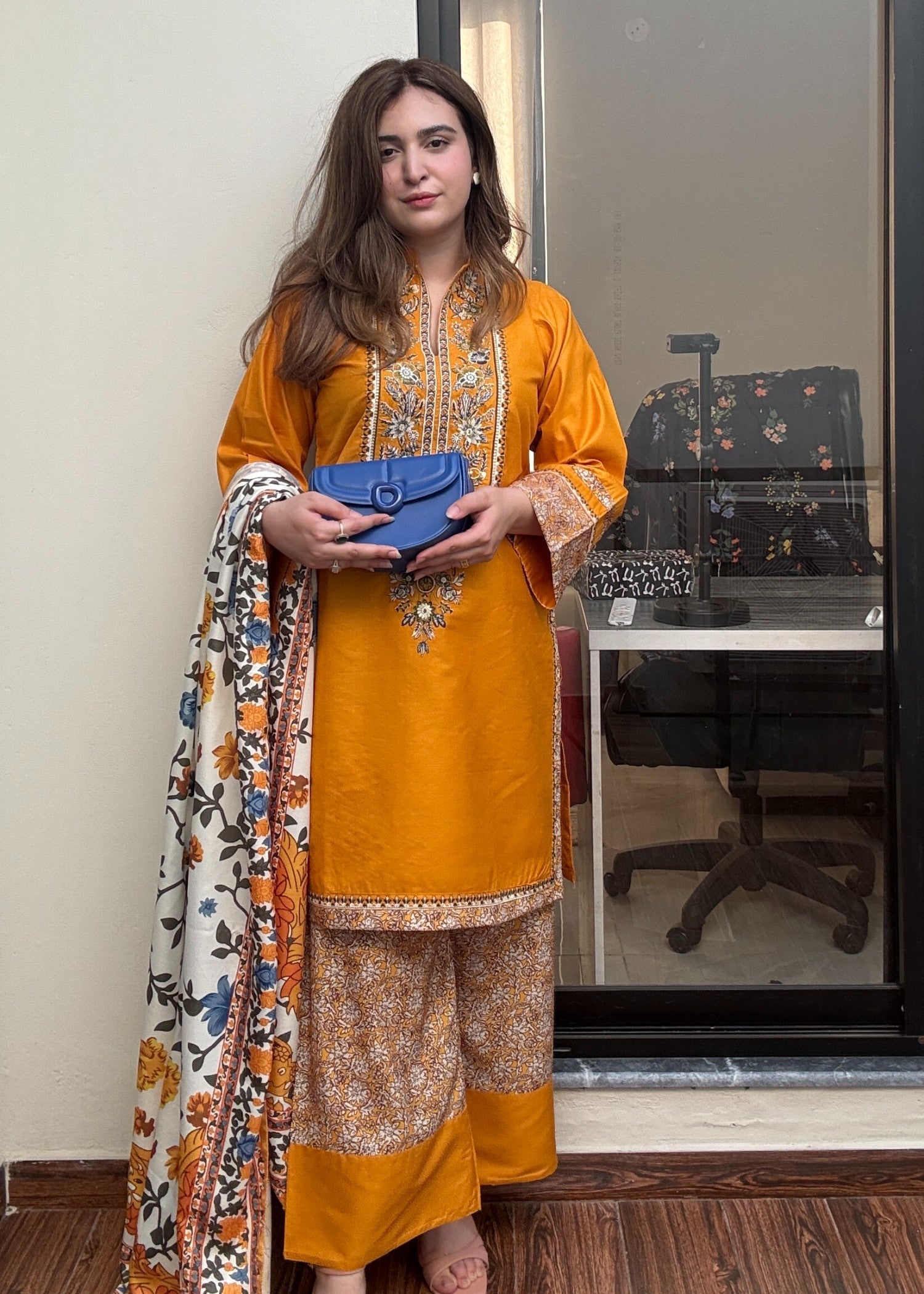 Tehzeeb Libas ZOI EMBROIDERED 3PC WITH SHAWL