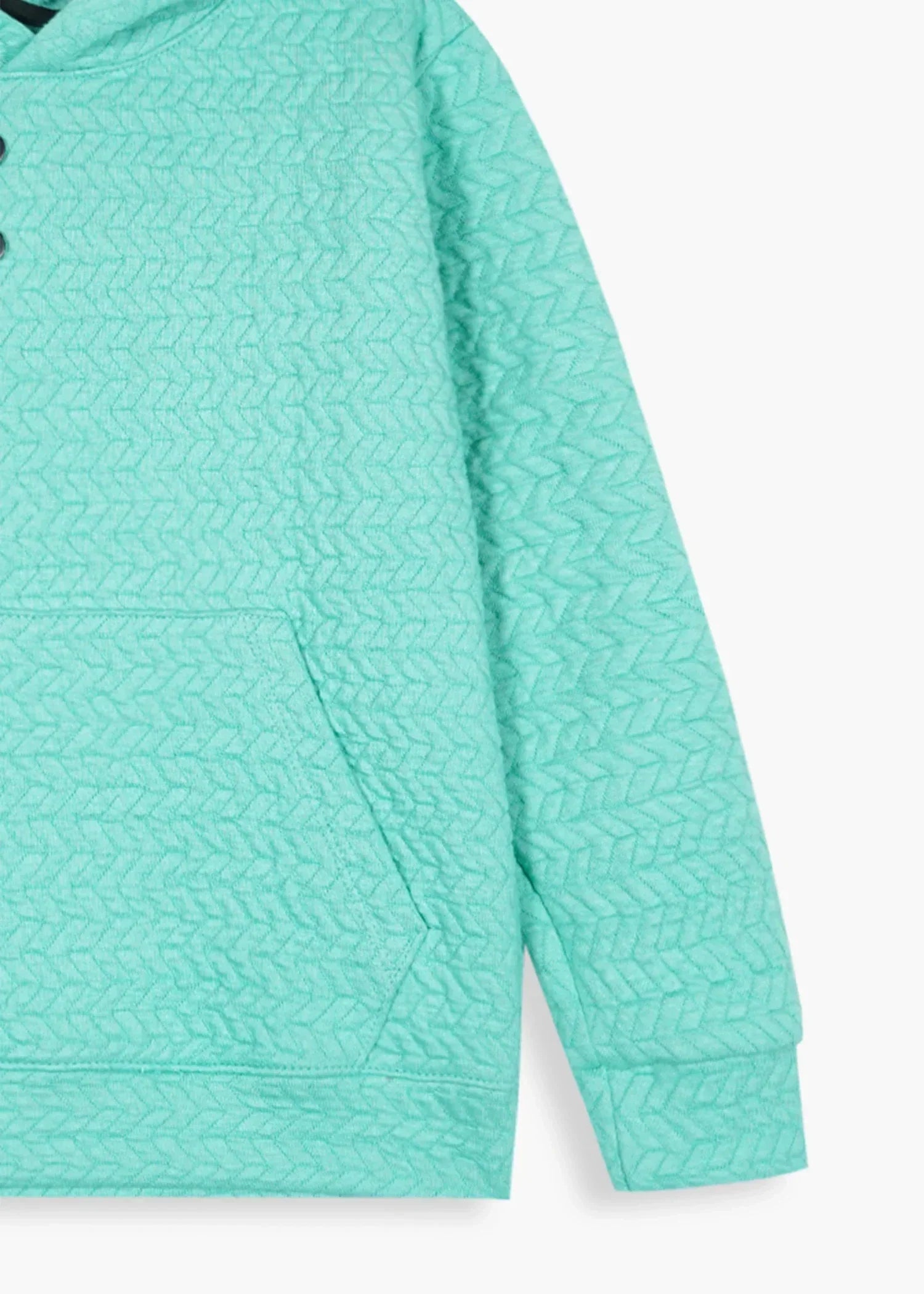 KIDS-QUILTED-TURQUOISE-TRACKSUIT-2 Piece Hoodie Trouser Set Winter Cotton Outfit