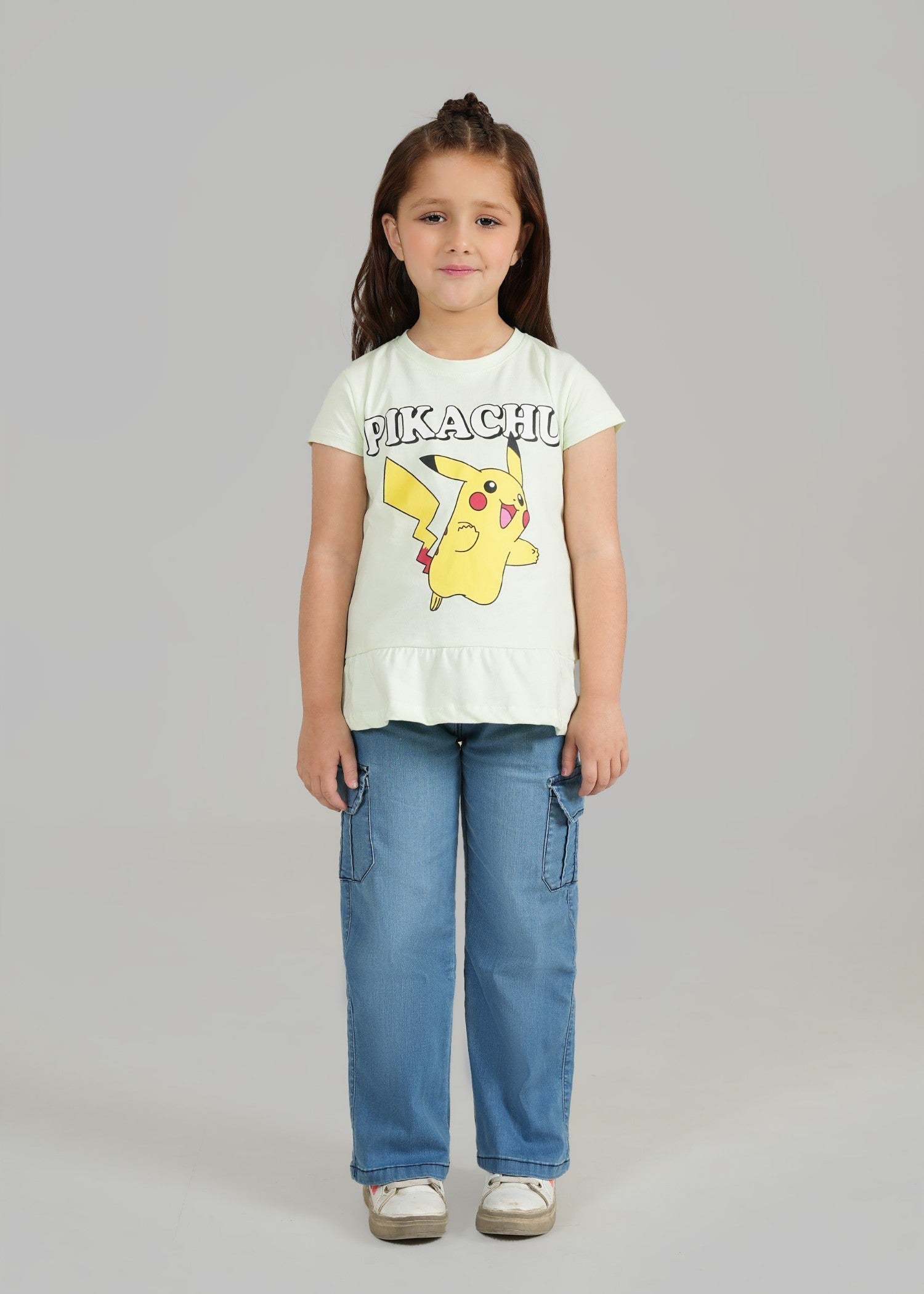 GIRLS-PURE-COTTON-PIKACHU-PRINTED-FROCK
