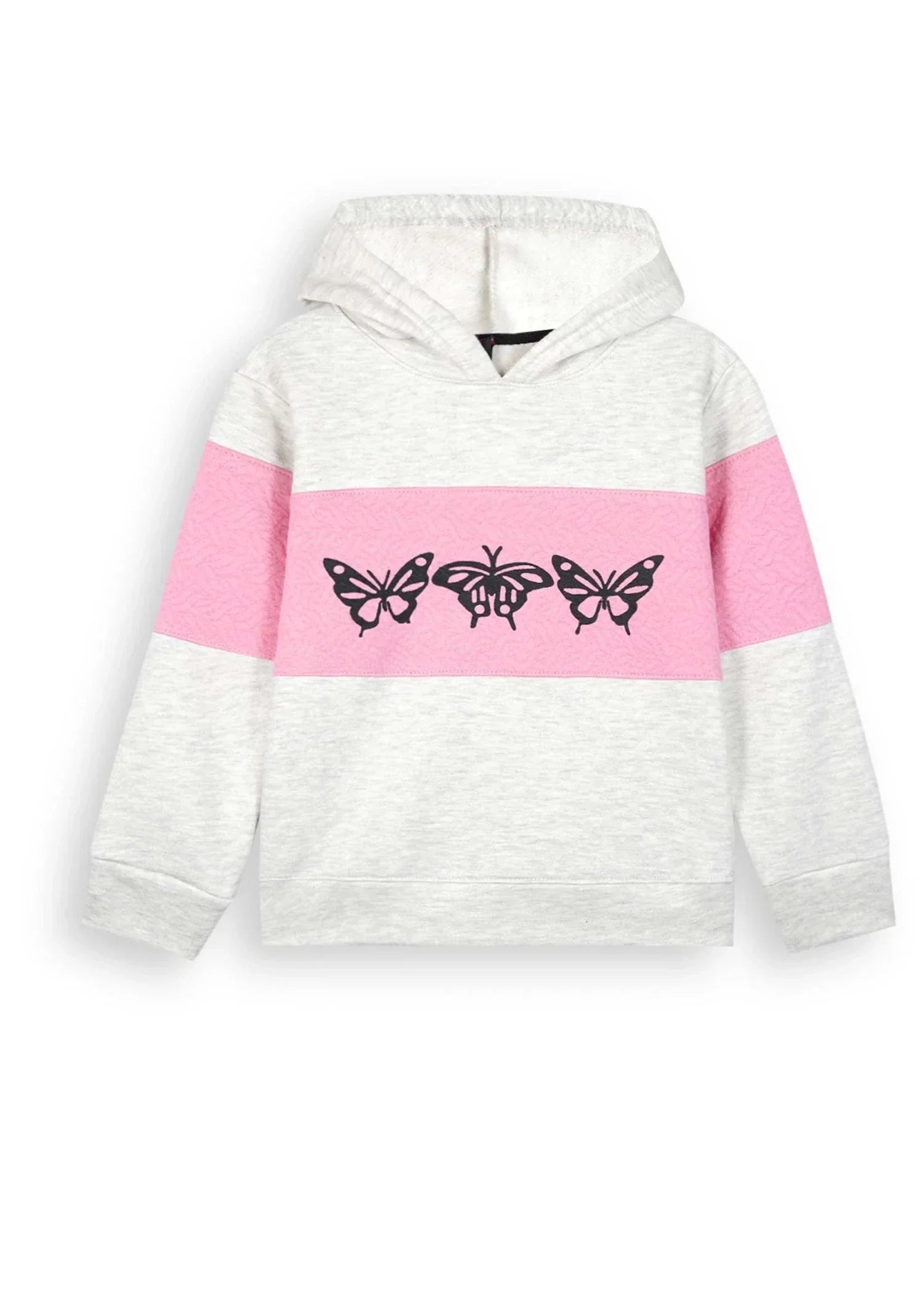 BUTTERFLY-LOVE-GIRLS-WINTER-TRACKSUIT-100 - Cotton Fleece Pink Quilted Panels