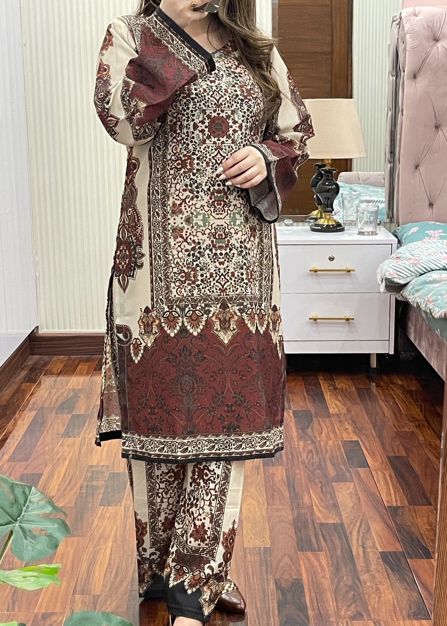 Tehzeeb Libas REGAL RUST CHARM DIGITAL 2PC