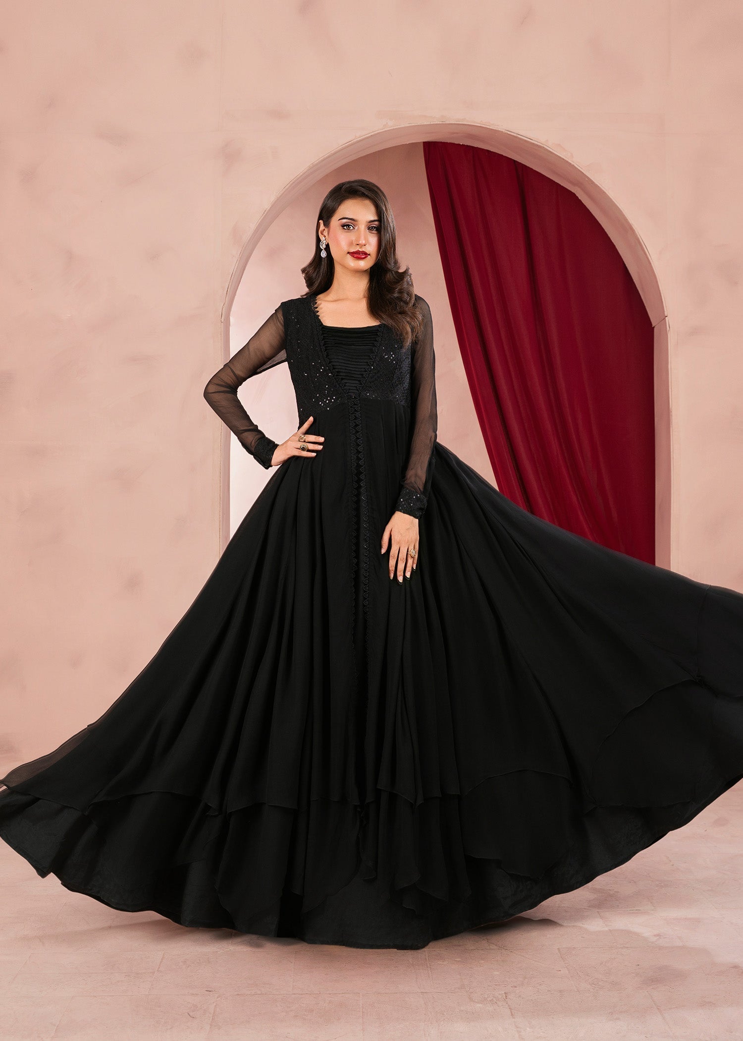 Rang-e-Haya Moon Veil (Black)