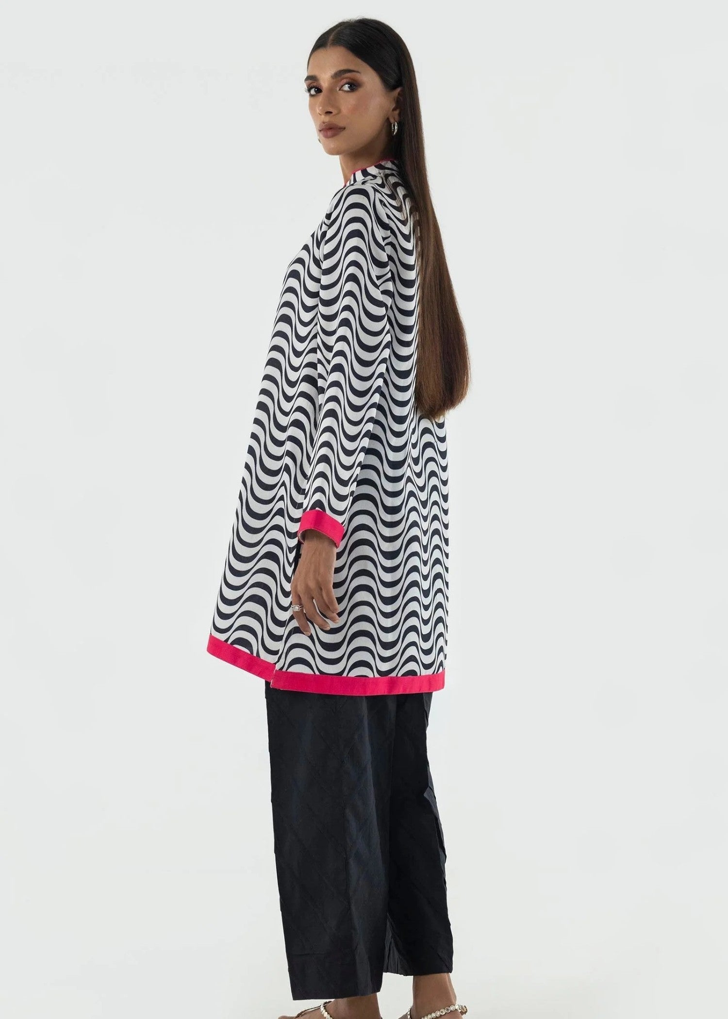 Sana Safinaz Stitched Basic Printed Shirt - FW24BSP119