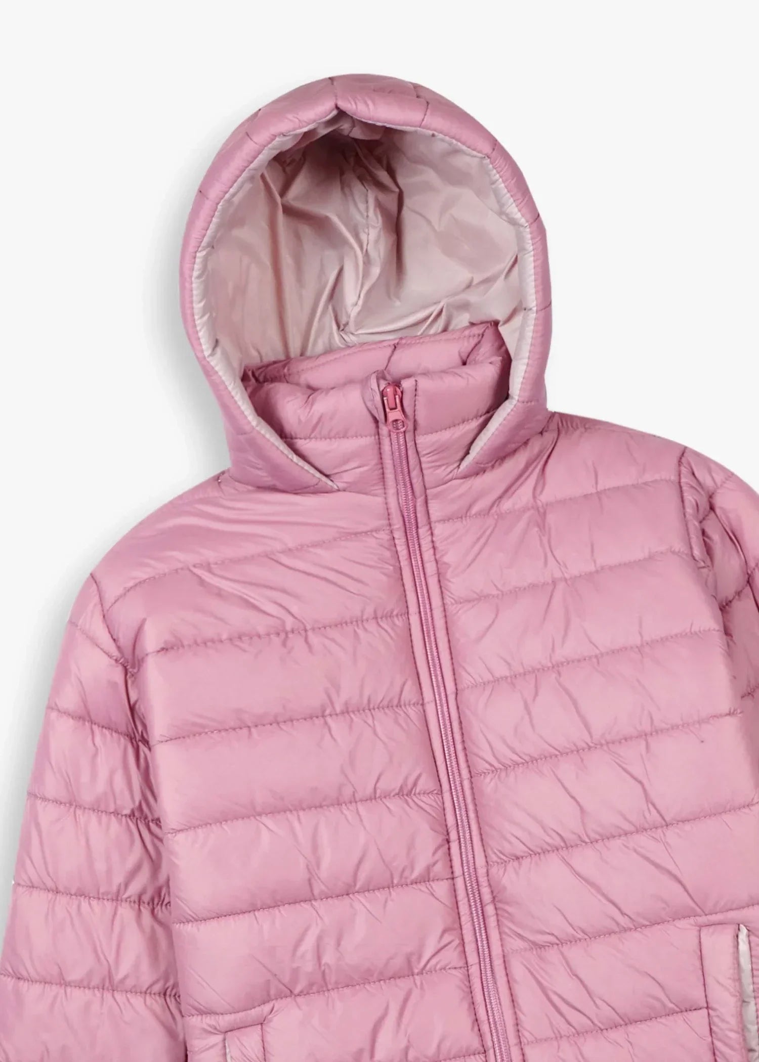 GIRLS-PINK-PUFFER-JACKET-LIGHTWEIGHT-HOODED-WINTER-COAT-WARM-COZY-OUTERWEAR