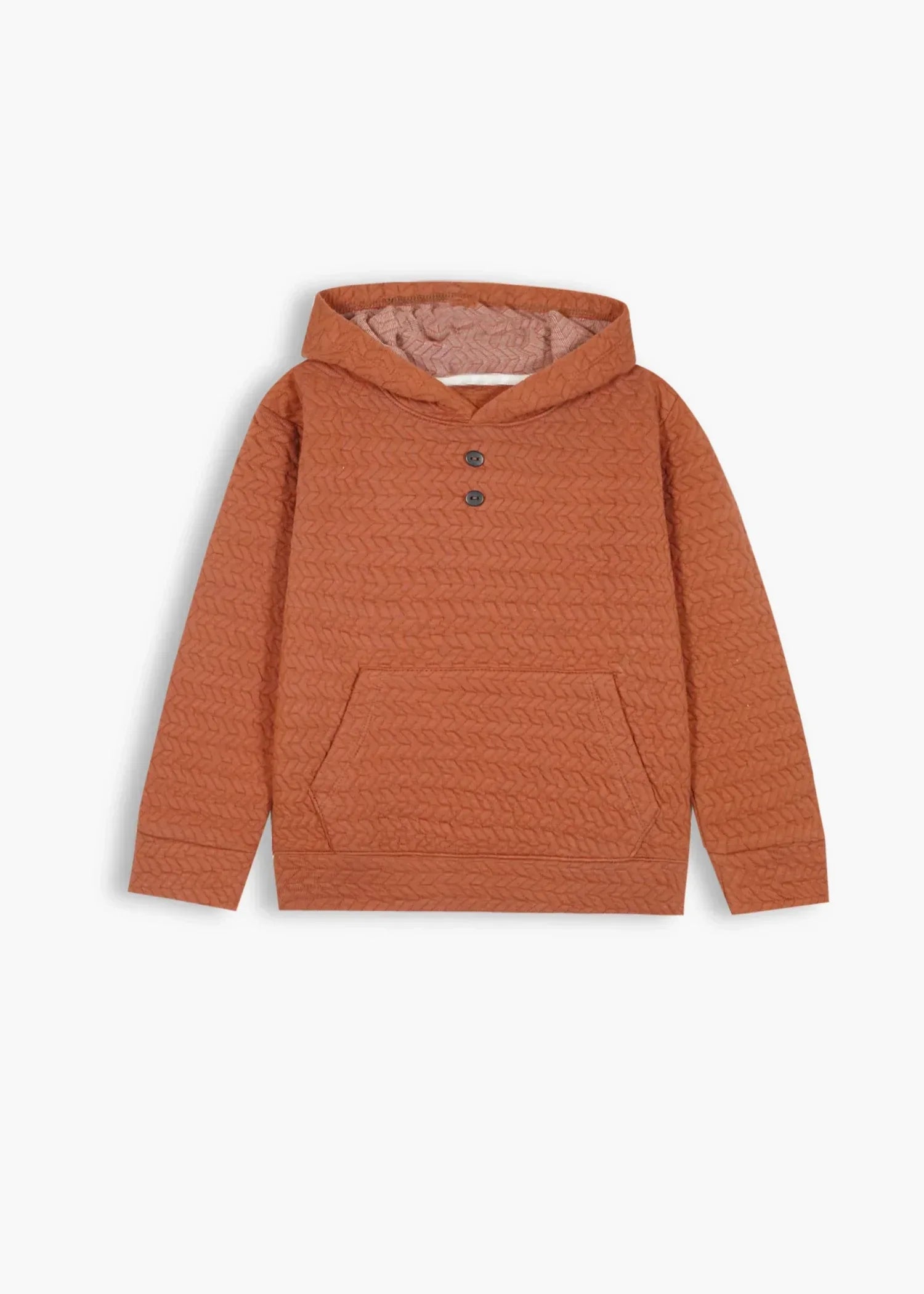 KIDS-QUILTED-BROWN-TRACKSUIT-2 Piece Hoodie Trouser Set Winter Cotton Outfit