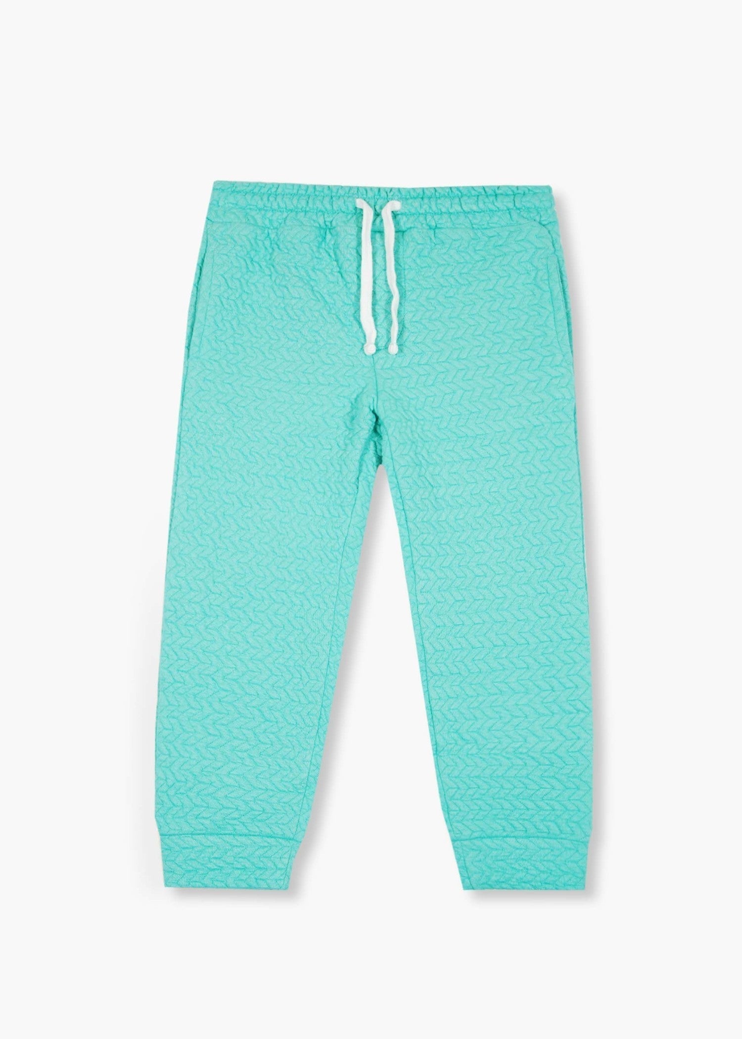 KIDS-QUILTED-TURQUOISE-TRACKSUIT-2 Piece Hoodie Trouser Set Winter Cotton Outfit